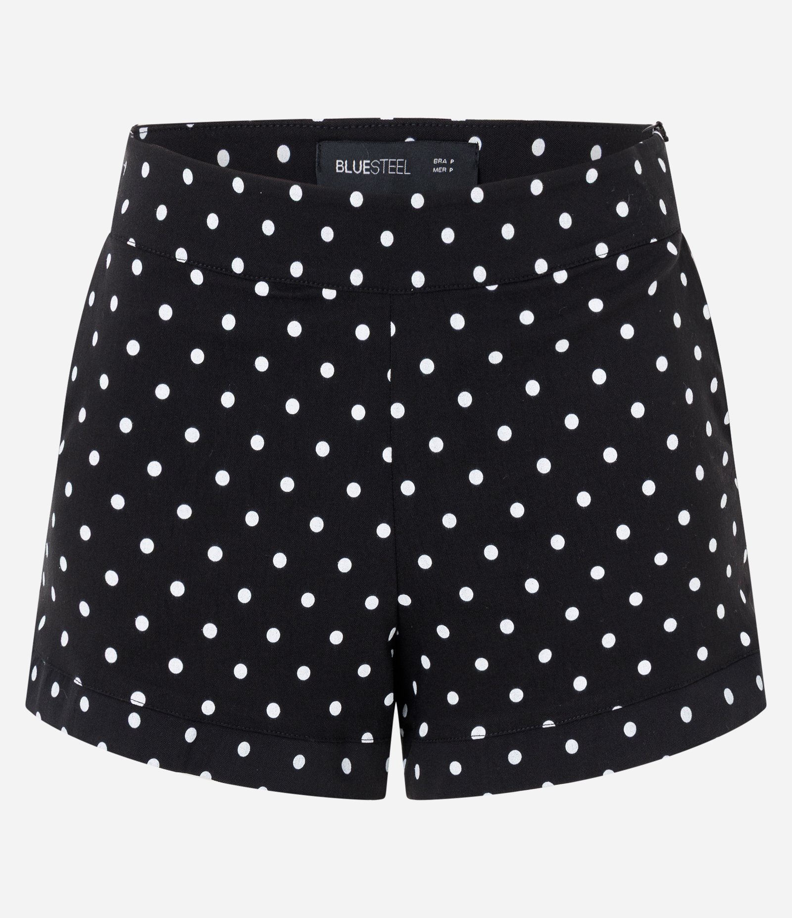 Short em Bengaline com Estampa Poá Preto 5