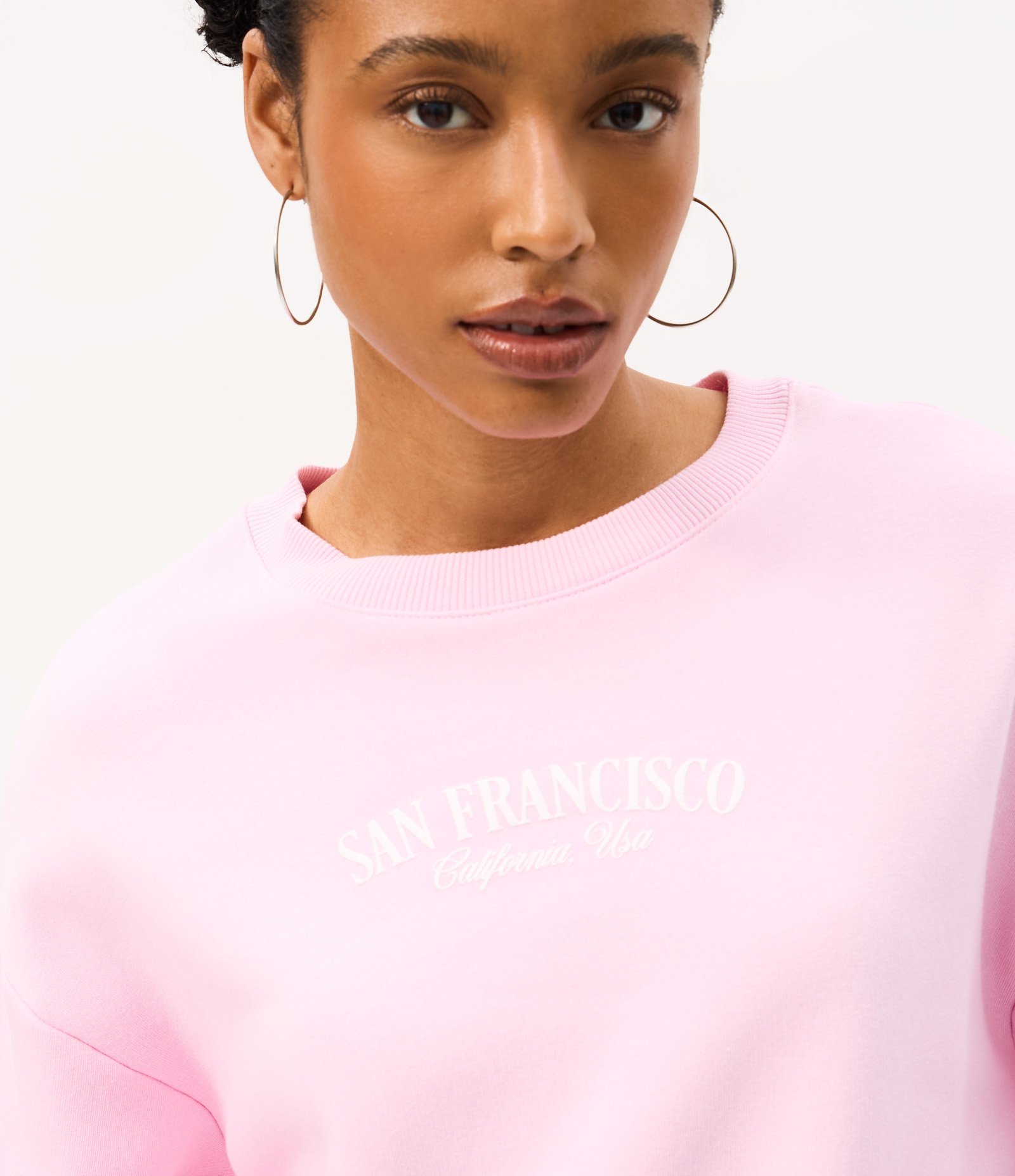 Moletom Regular com Lettering San Francisco Rosa 3