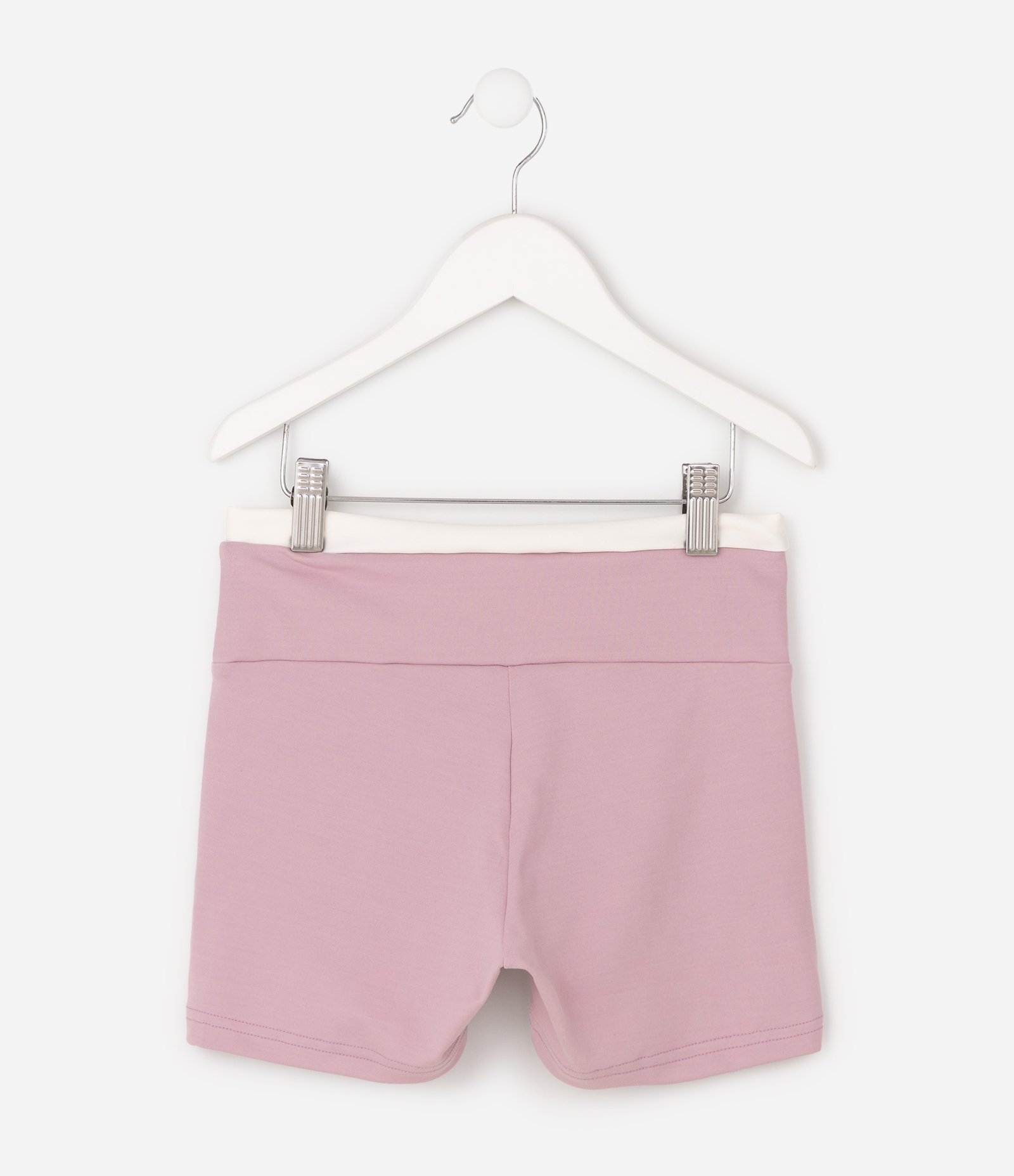 Bermuda Infantil Em Poliamida Com Cós Contrastante - Tam 5 a 16 Anos Rosa 4