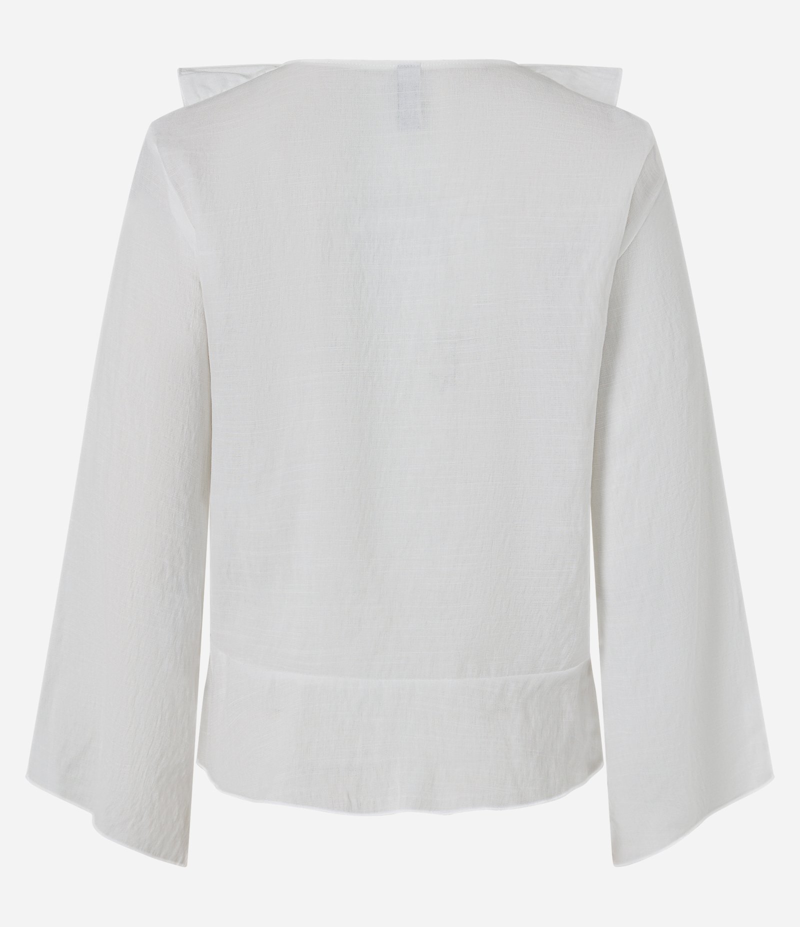Blusa em Viscolinho com Babados Frontais e Manga Morcego Branco 6