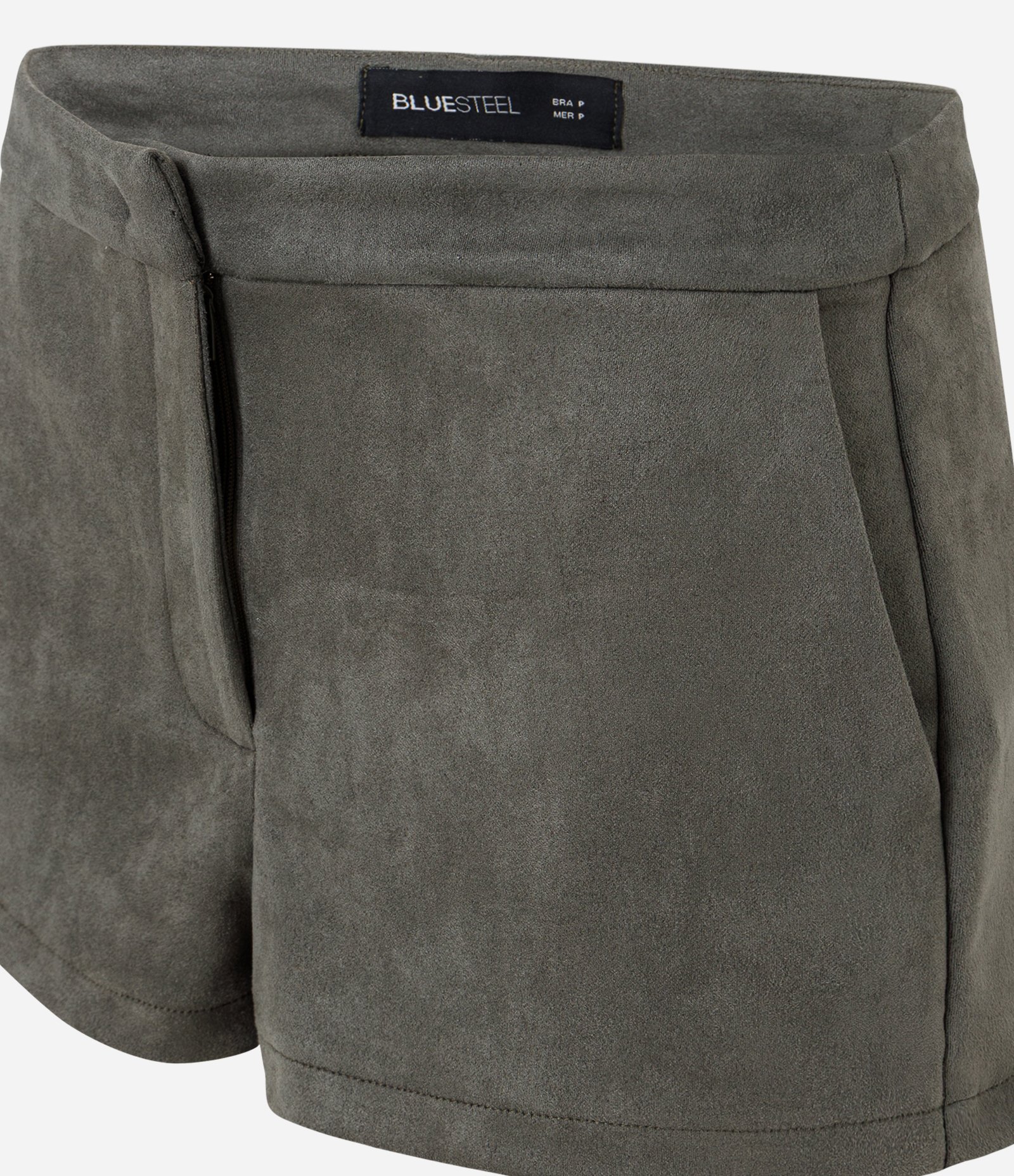 Short em Suede com Cós Alfaiatado Verde Oliva 6