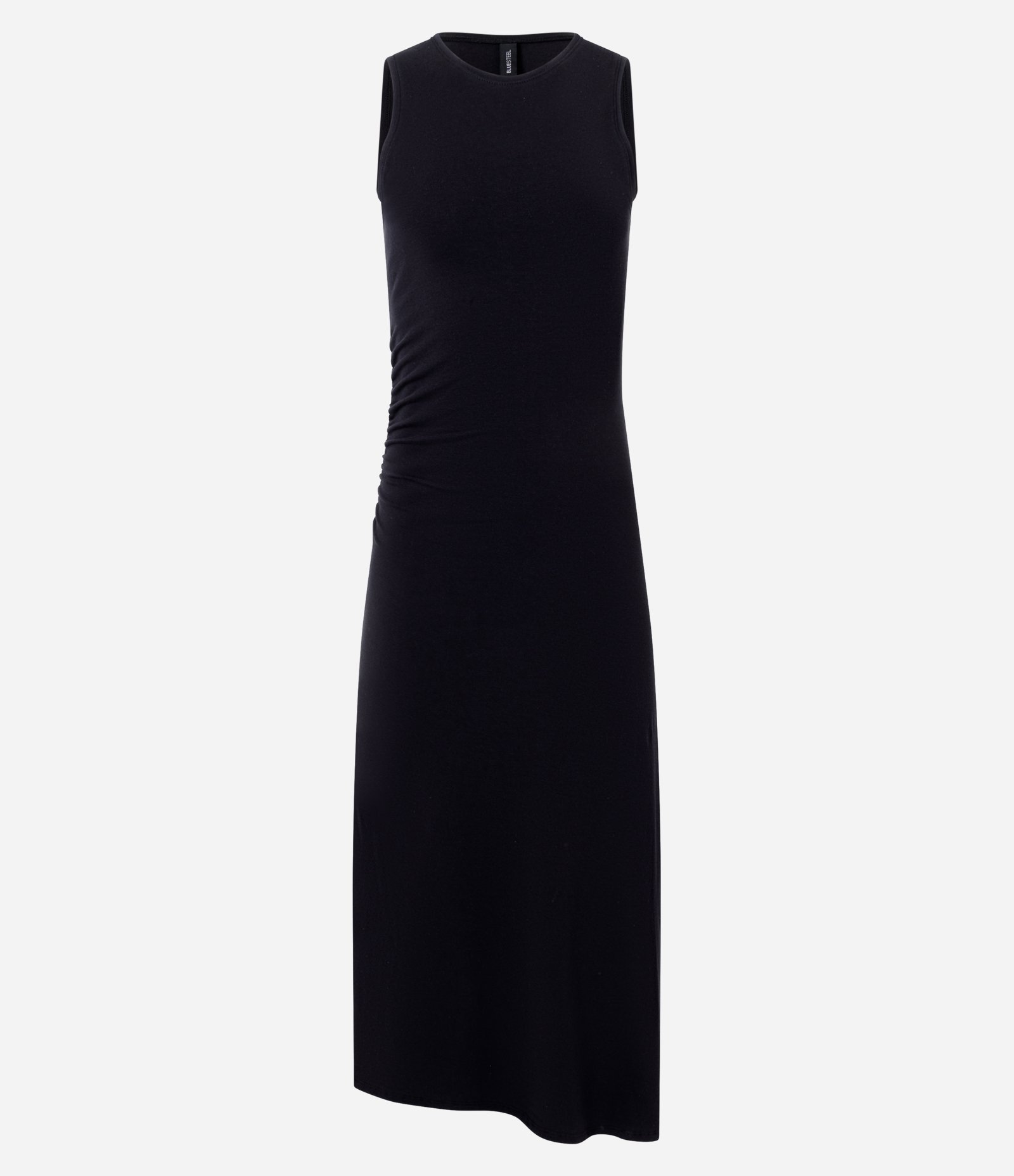Vestido Regata Midi em Algodão com Drapeado Lateral Preto 5
