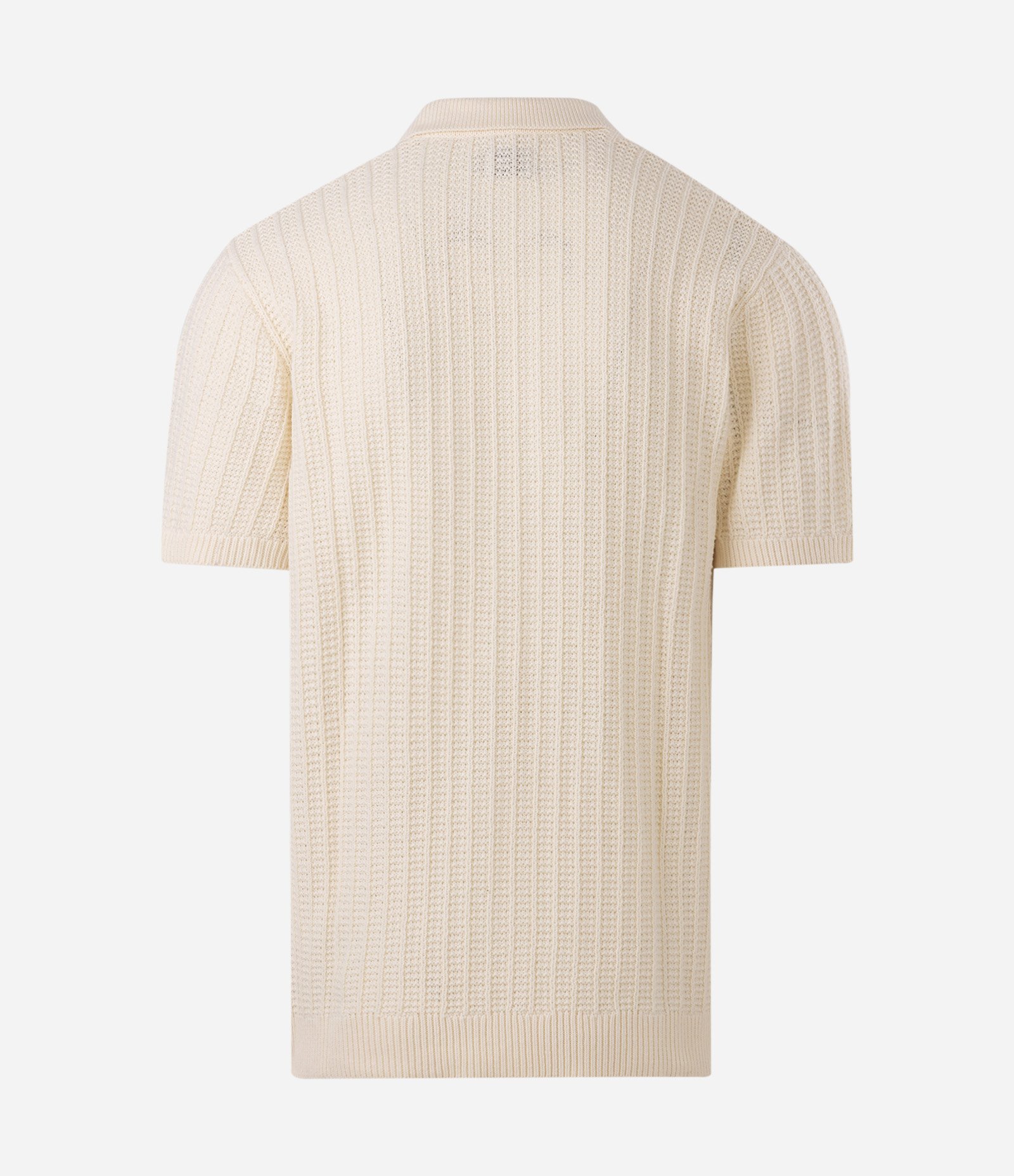 Camisa Polo em Tricô Texturizado com Botões Off White 7