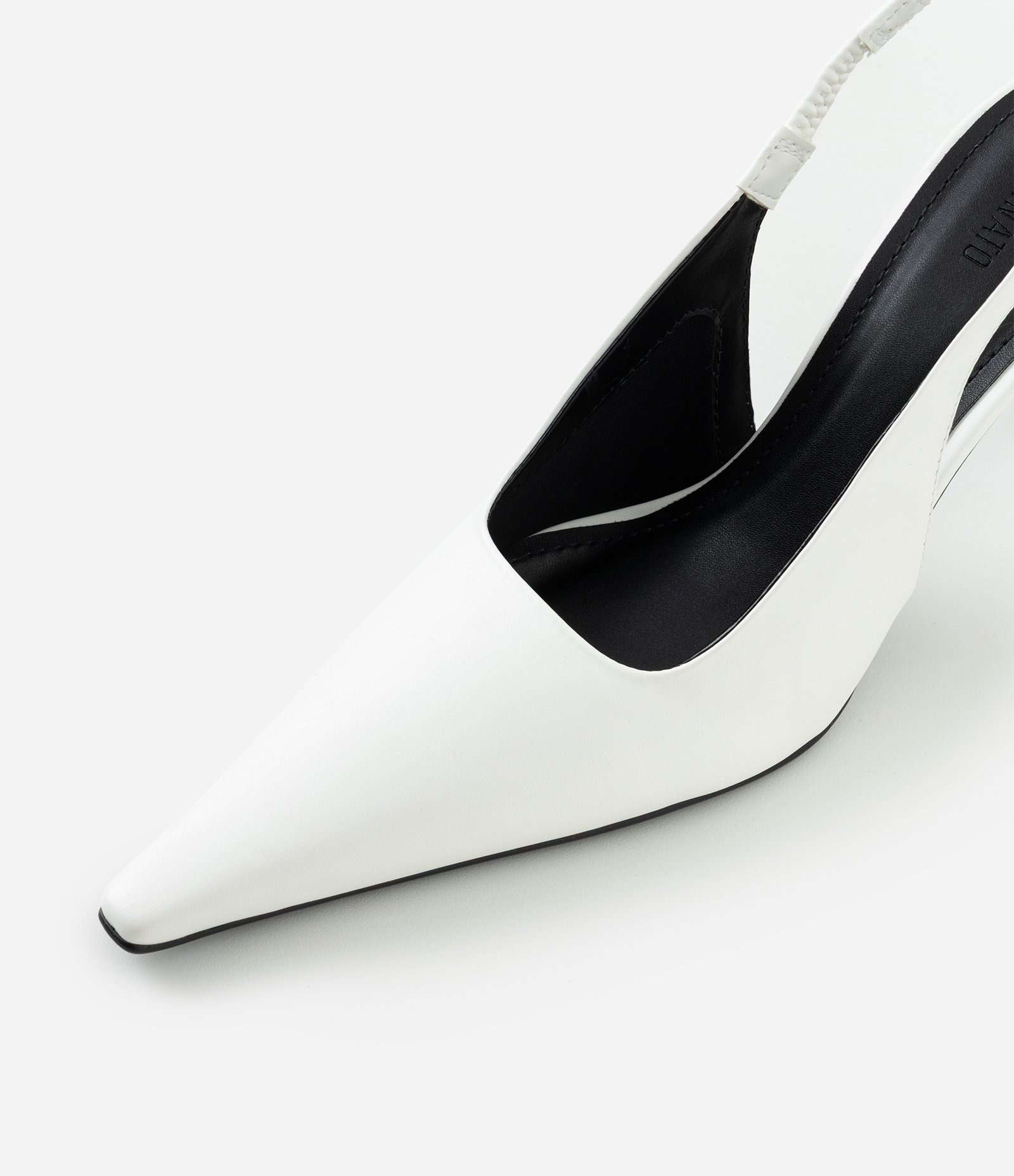 Sapato Slingback de Bico Alongado Branco 5