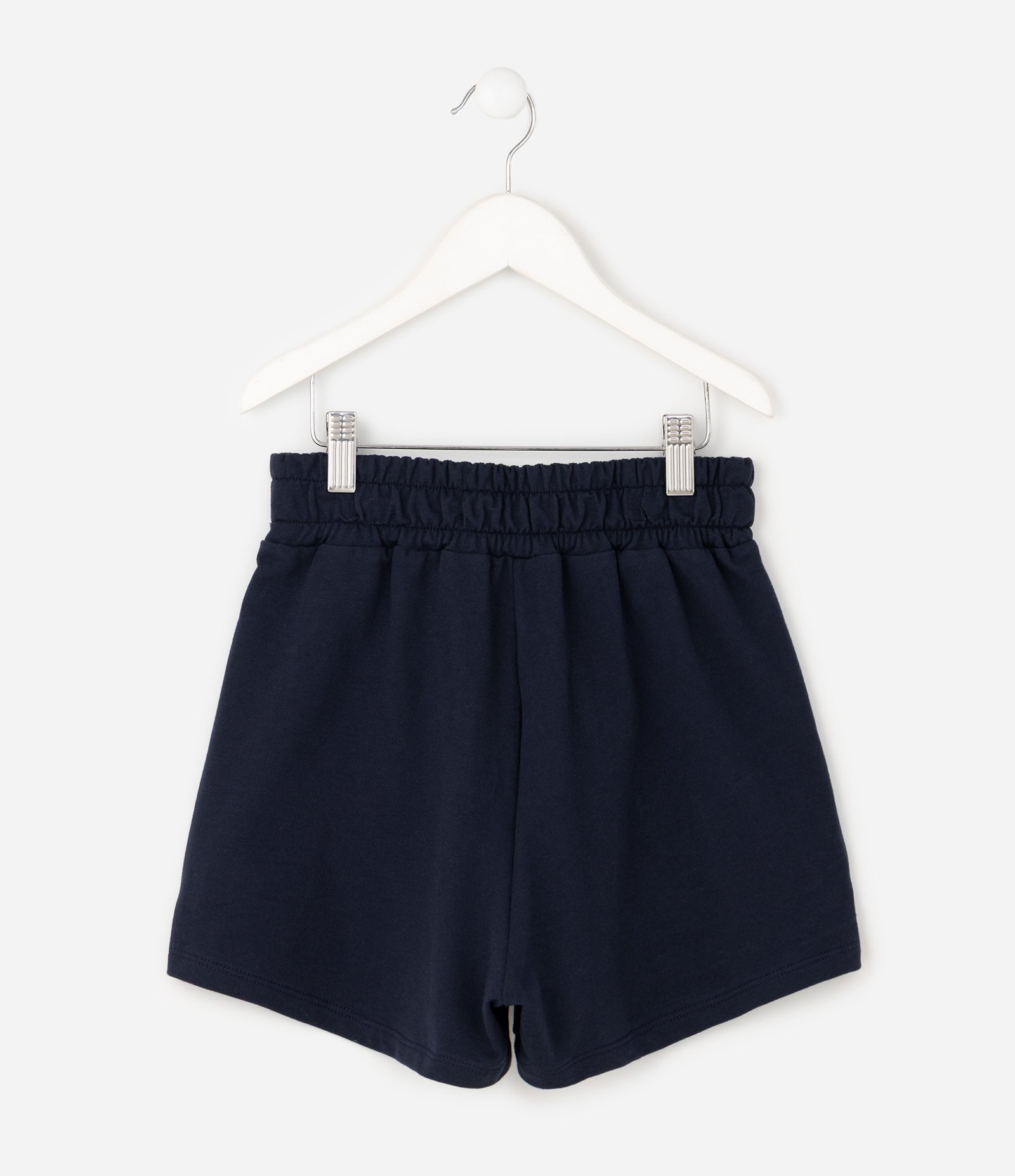 Short Infantil Em Algodão Paetê Borboletas Coração - Tam 5 a 16 anos Azul 3