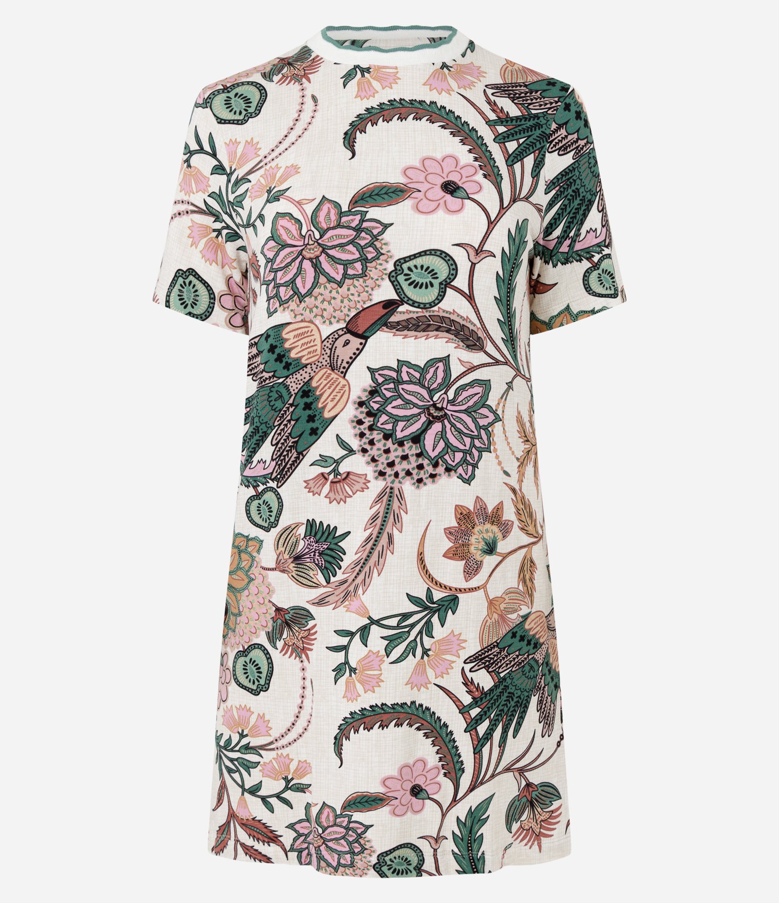 Vestido T-Shirt em Moletinho com Estampa Tuti Fruti Branco 5