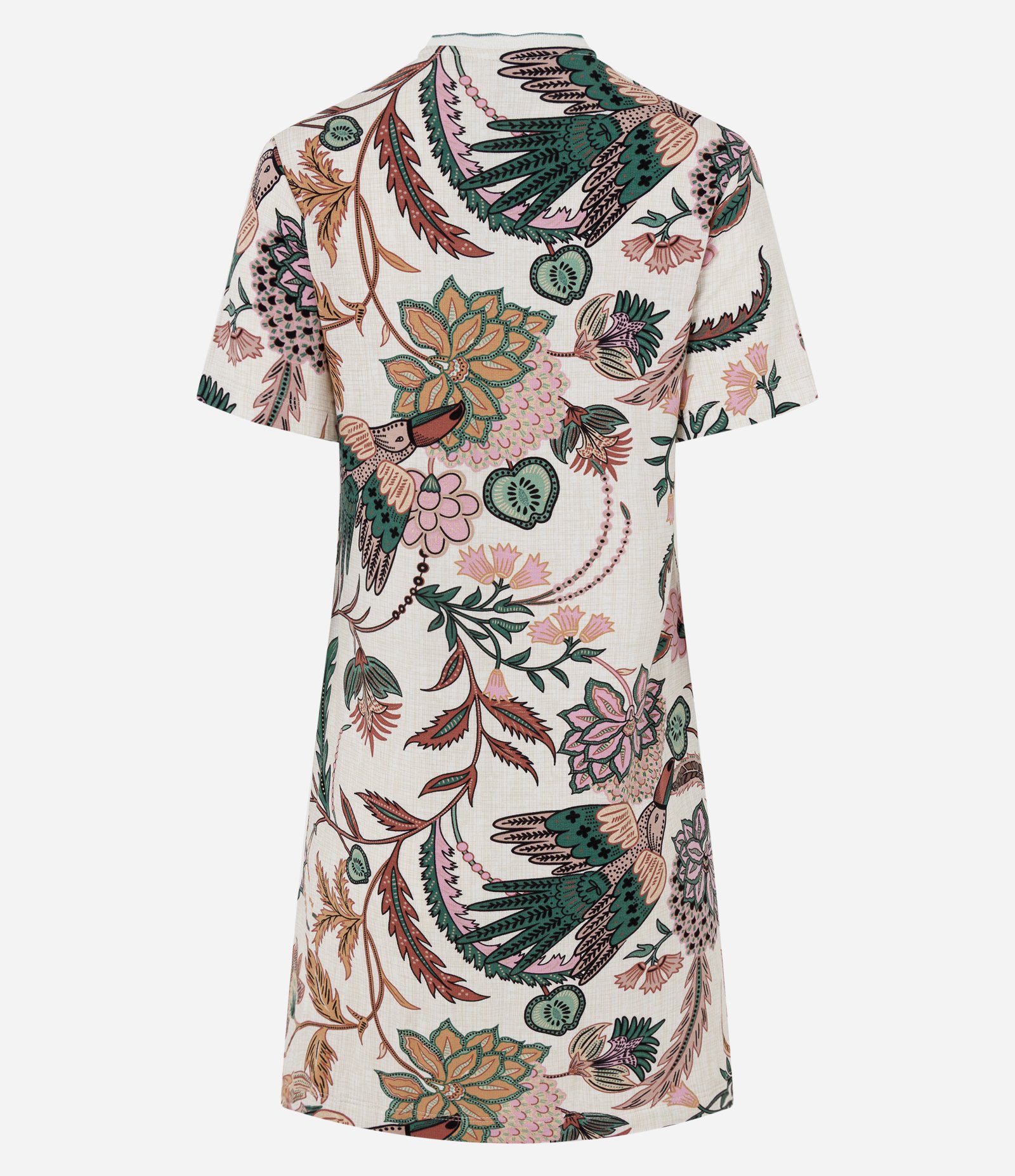 Vestido T-Shirt em Moletinho com Estampa Tuti Fruti Branco 7