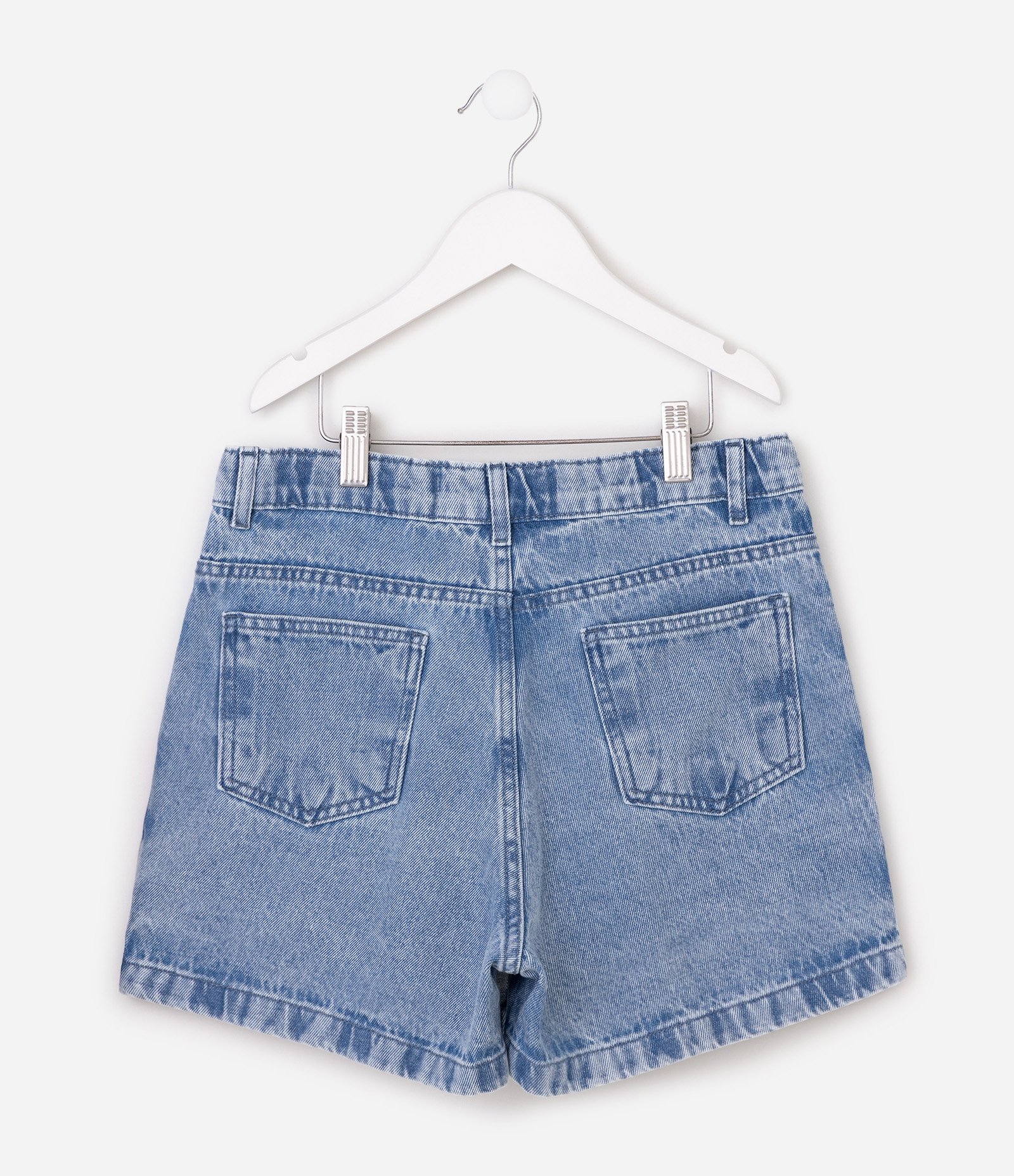Saia Jeans Infantil Em Algodão - Tam 5 a 16 Anos Azul 2