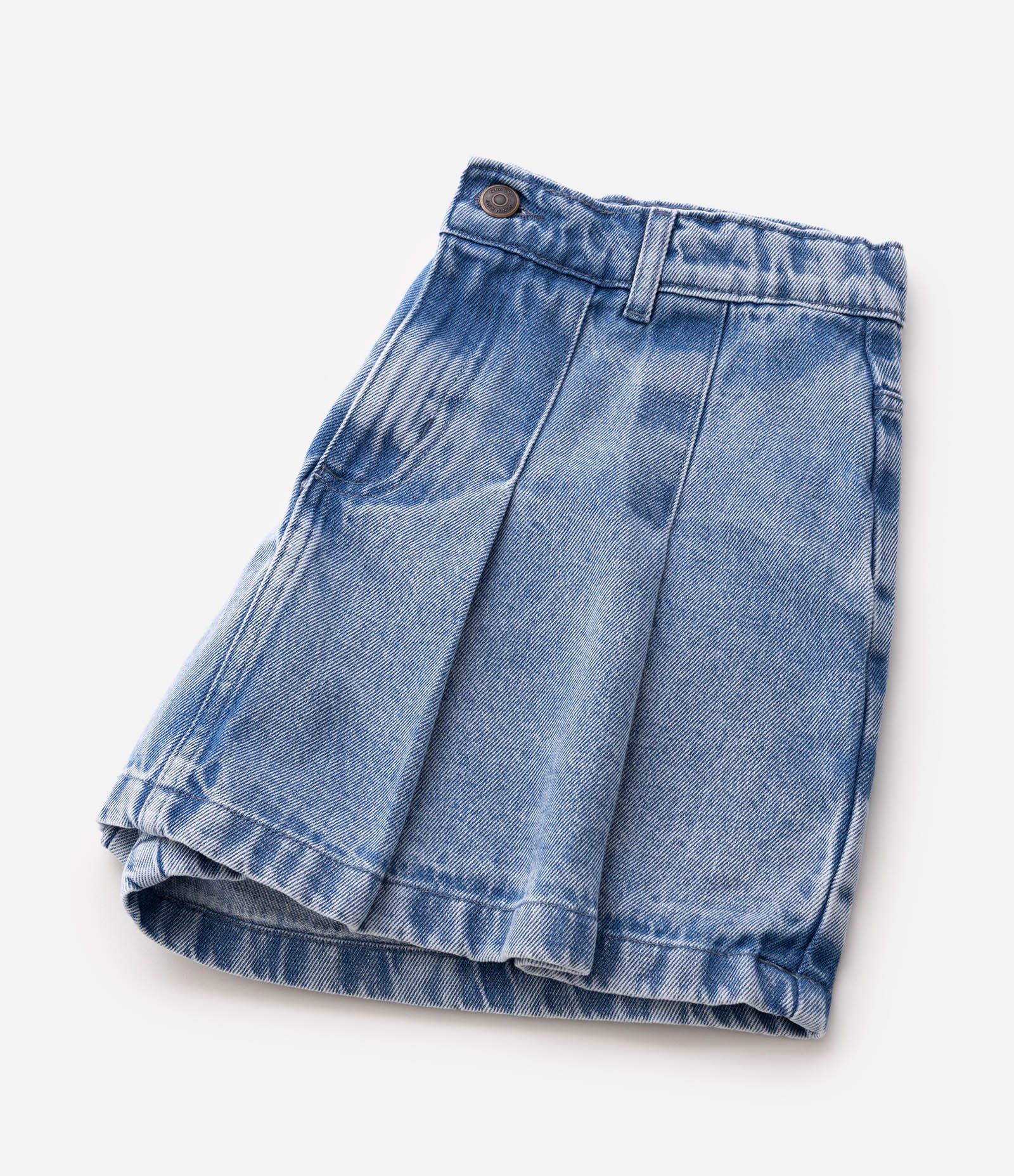 Saia Jeans Infantil Em Algodão - Tam 5 a 16 Anos Azul 3