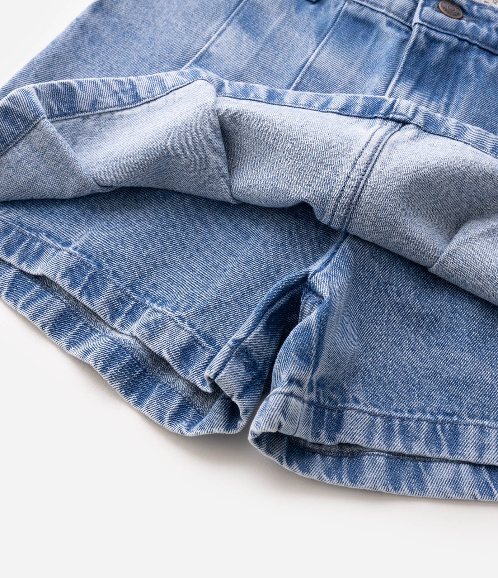 Saia Jeans Infantil Em Algodão - Tam 5 a 16 Anos Azul 4