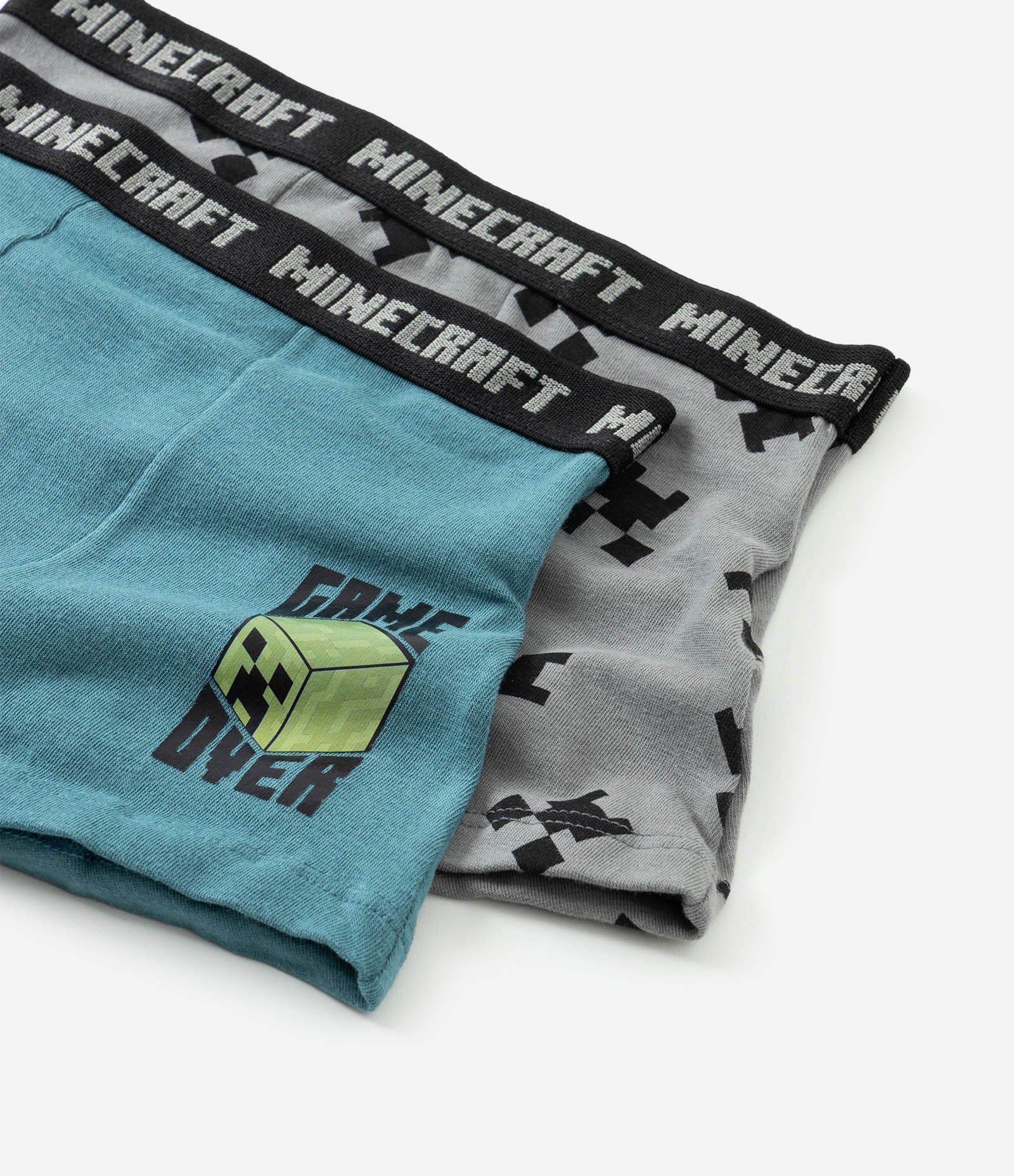 Kit 2 Cuecas Boxer Infantil Em Algodão Minecraft - Tam 4 a 14 Anos Multicores 3