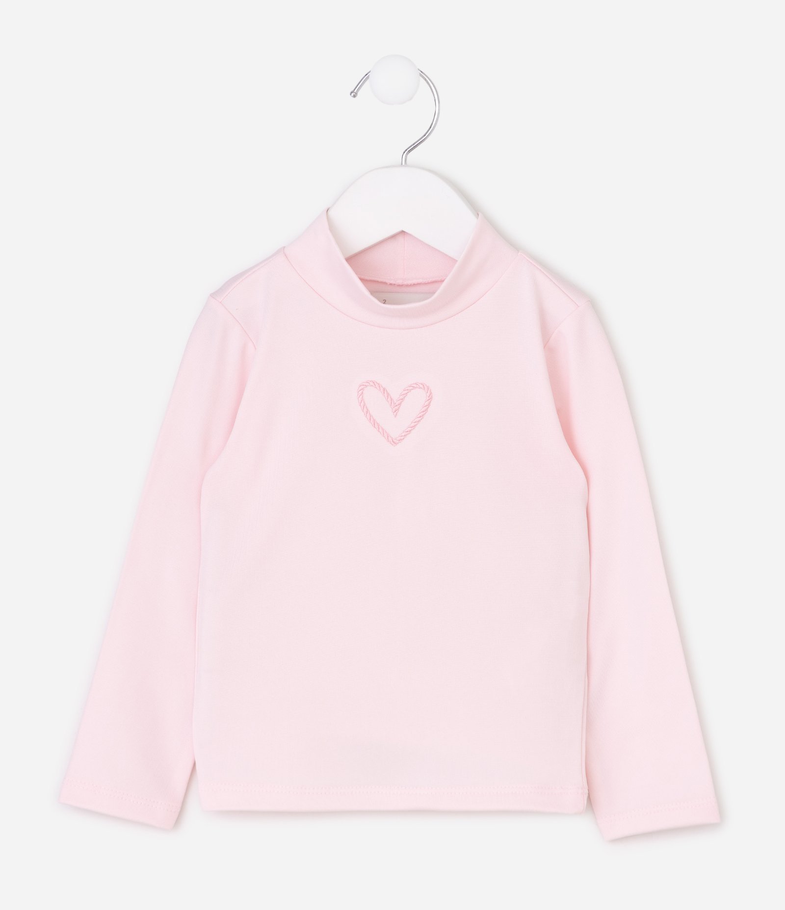 Blusa Slim Térmica com Gola Alta - Tam 1 a 6 Anos Rosa 2