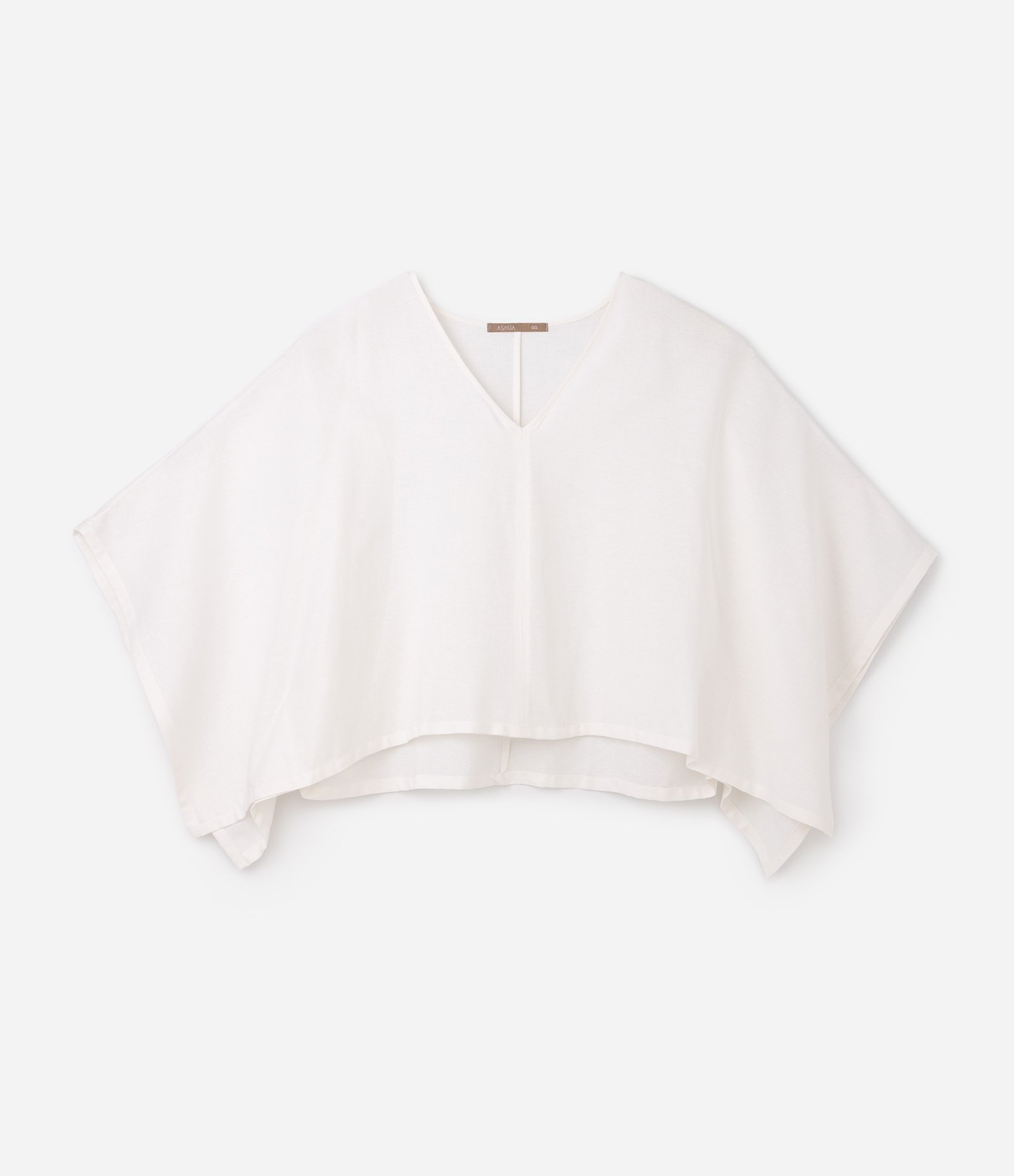 Blusa Kimono em Viscolinho com Gola V Curve & Plus Size Branco 5