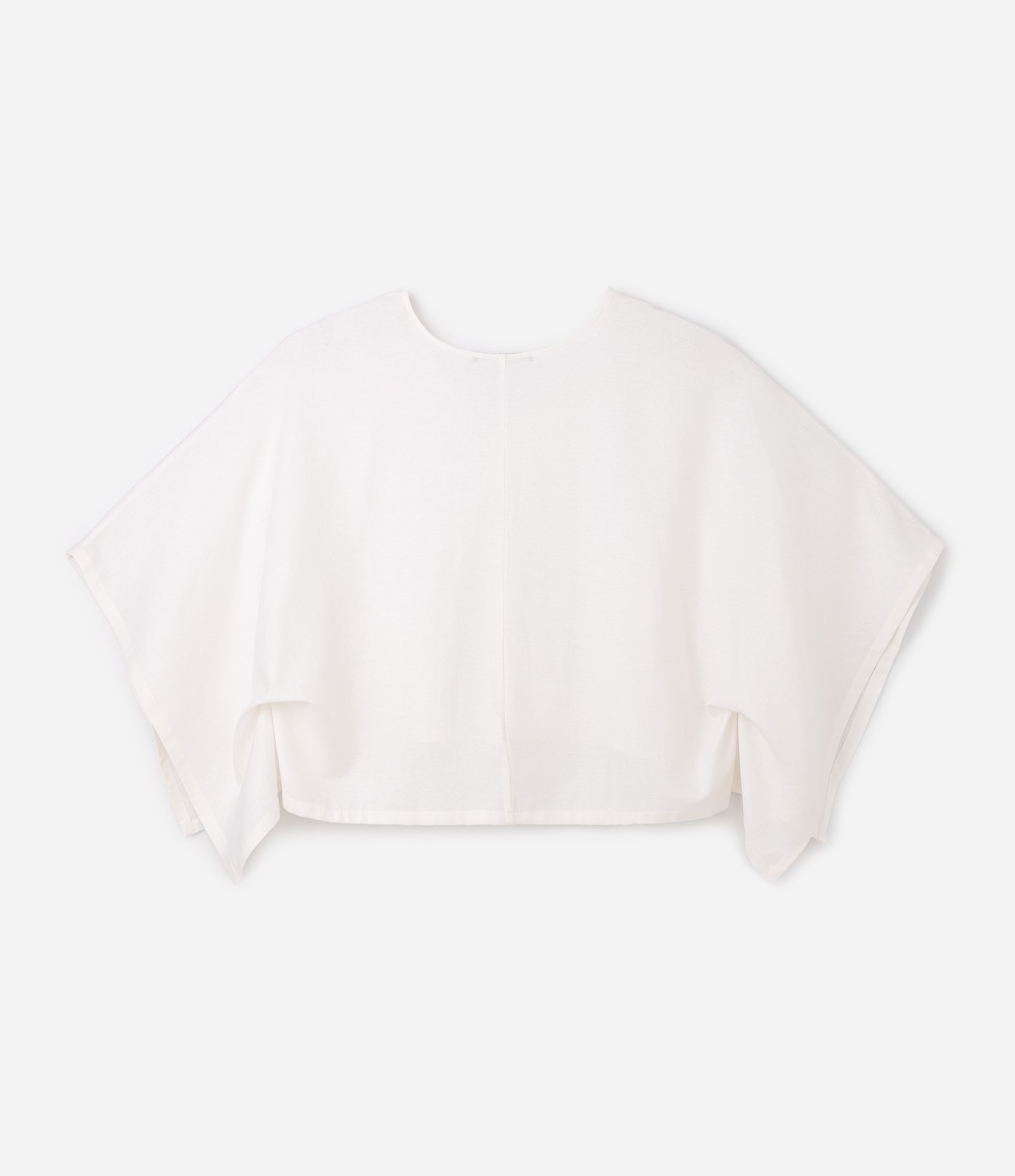 Blusa Kimono em Viscolinho com Gola V Curve & Plus Size Branco 6