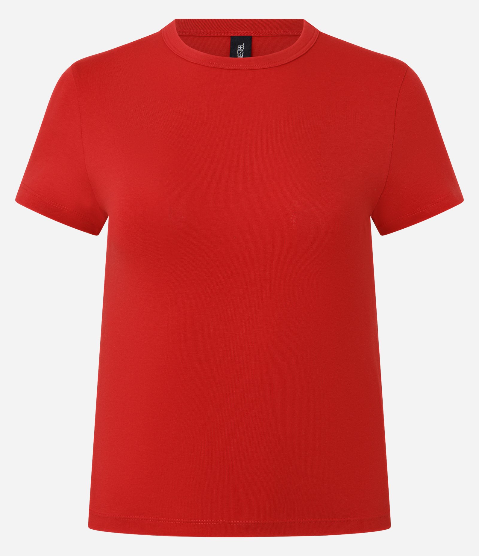 Blusa Básica em Algodão Peruano com Mangas Curtas Vermelho 2