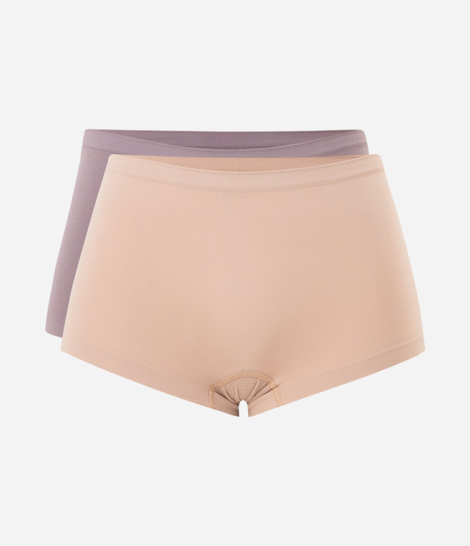 Kit 02 Calcinhas Boyshort em Poliamida Seamless Del Rio Bege/Lilás 1