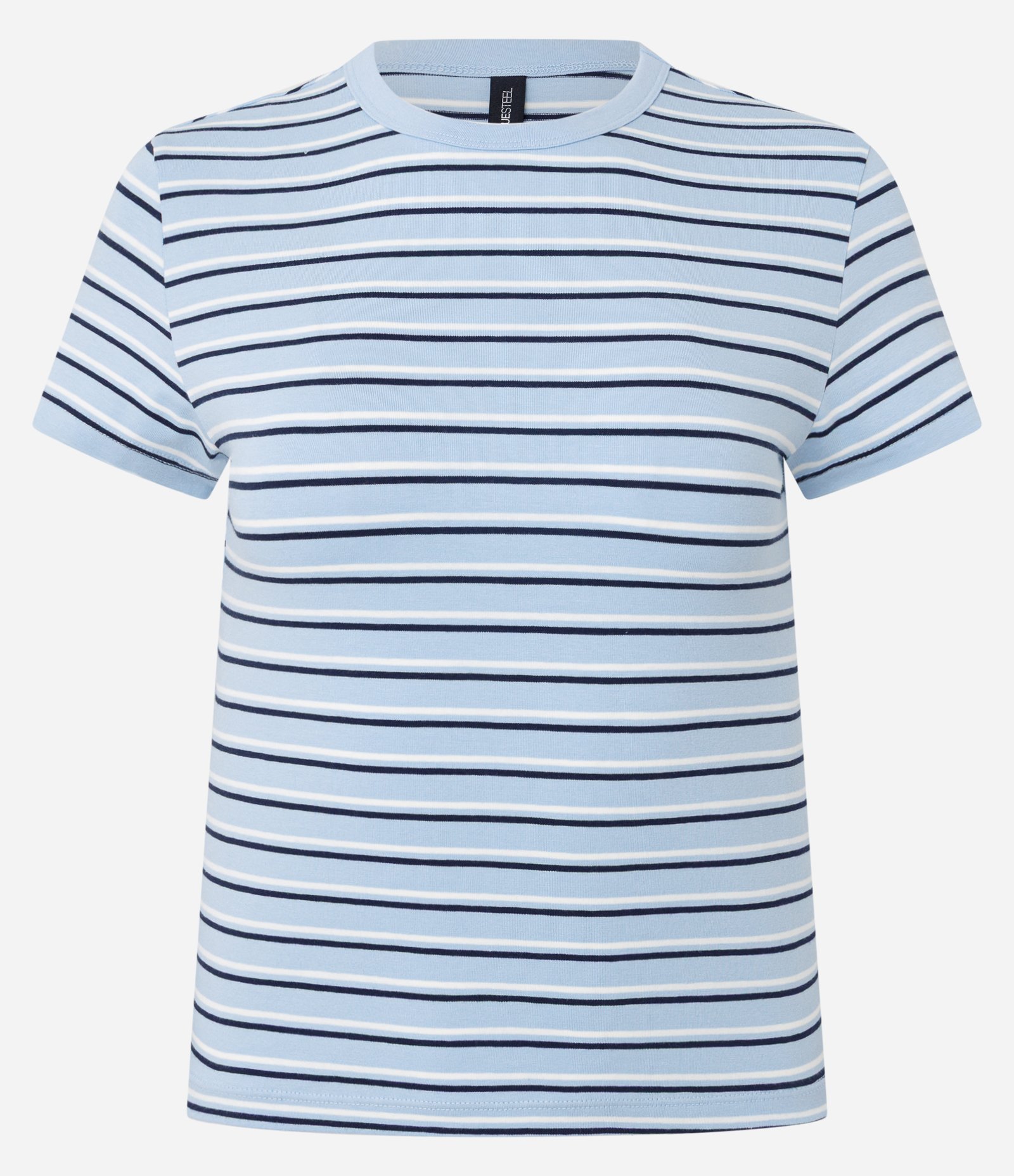 Blusa em Algodão Canelado com Estampa Listrada Azul 5