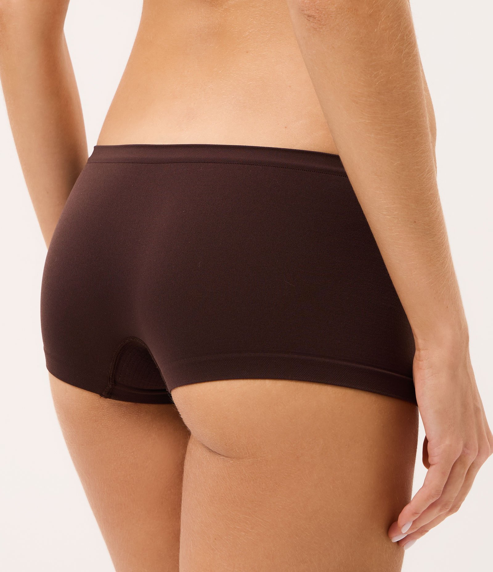 Kit 02 Calcinhas Boyshort em Poliamida Seamless DelRio Bege/Marrom 5