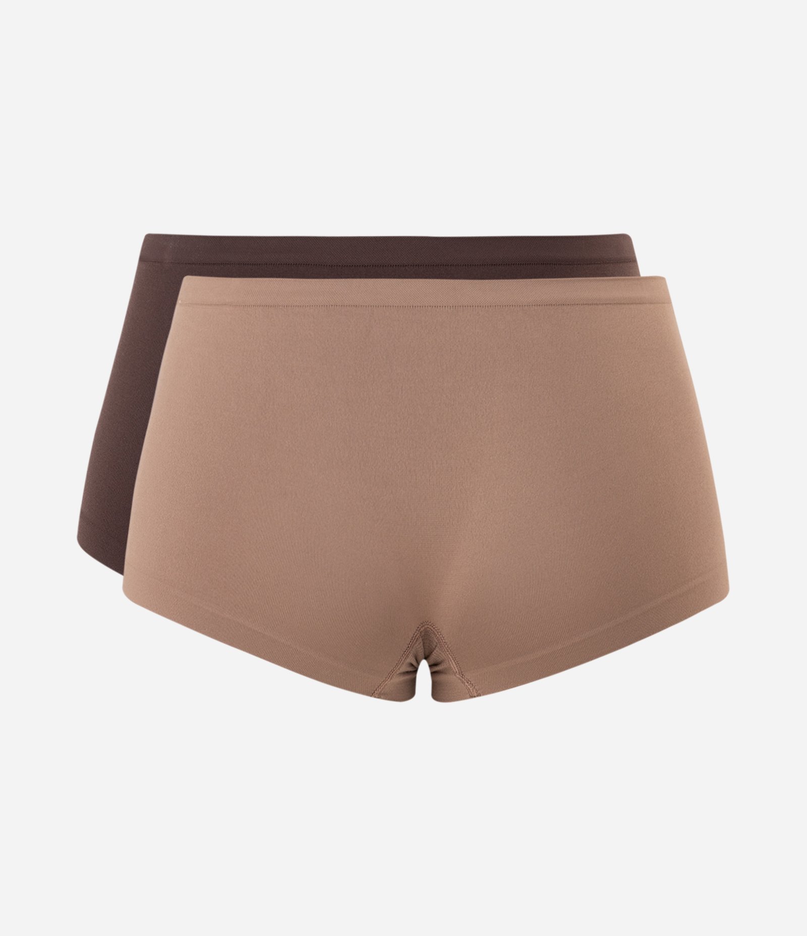 Kit 02 Calcinhas Boyshort em Poliamida Seamless DelRio Bege/Marrom 2