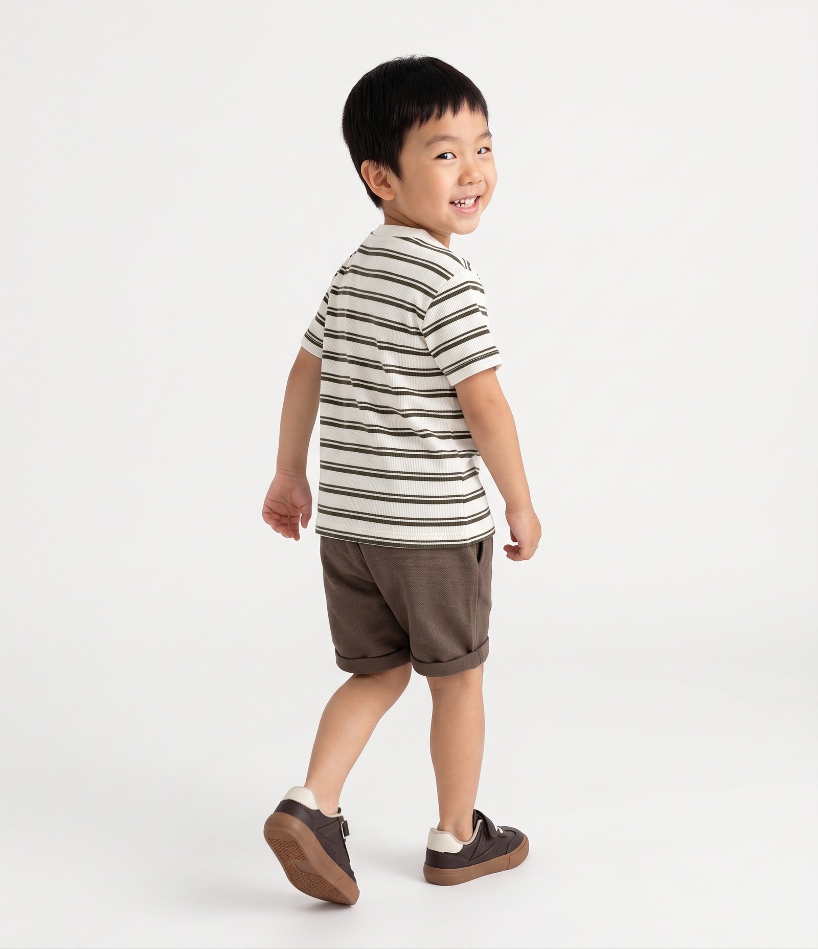 Camiseta Infantil Em Algodão Estampa Listrada - Tam 2 a 6 Anos Branco 3