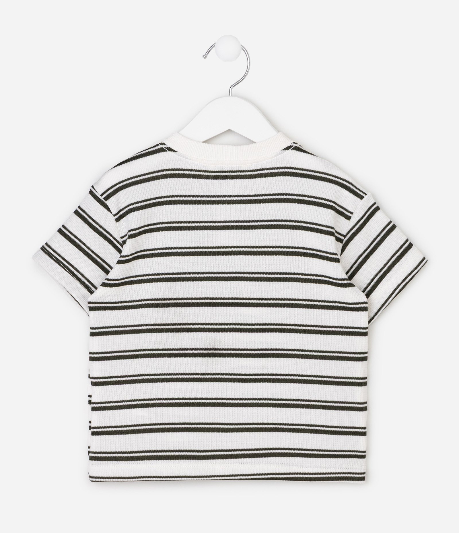 Camiseta Infantil Em Algodão Estampa Listrada - Tam 2 a 6 Anos Branco 4