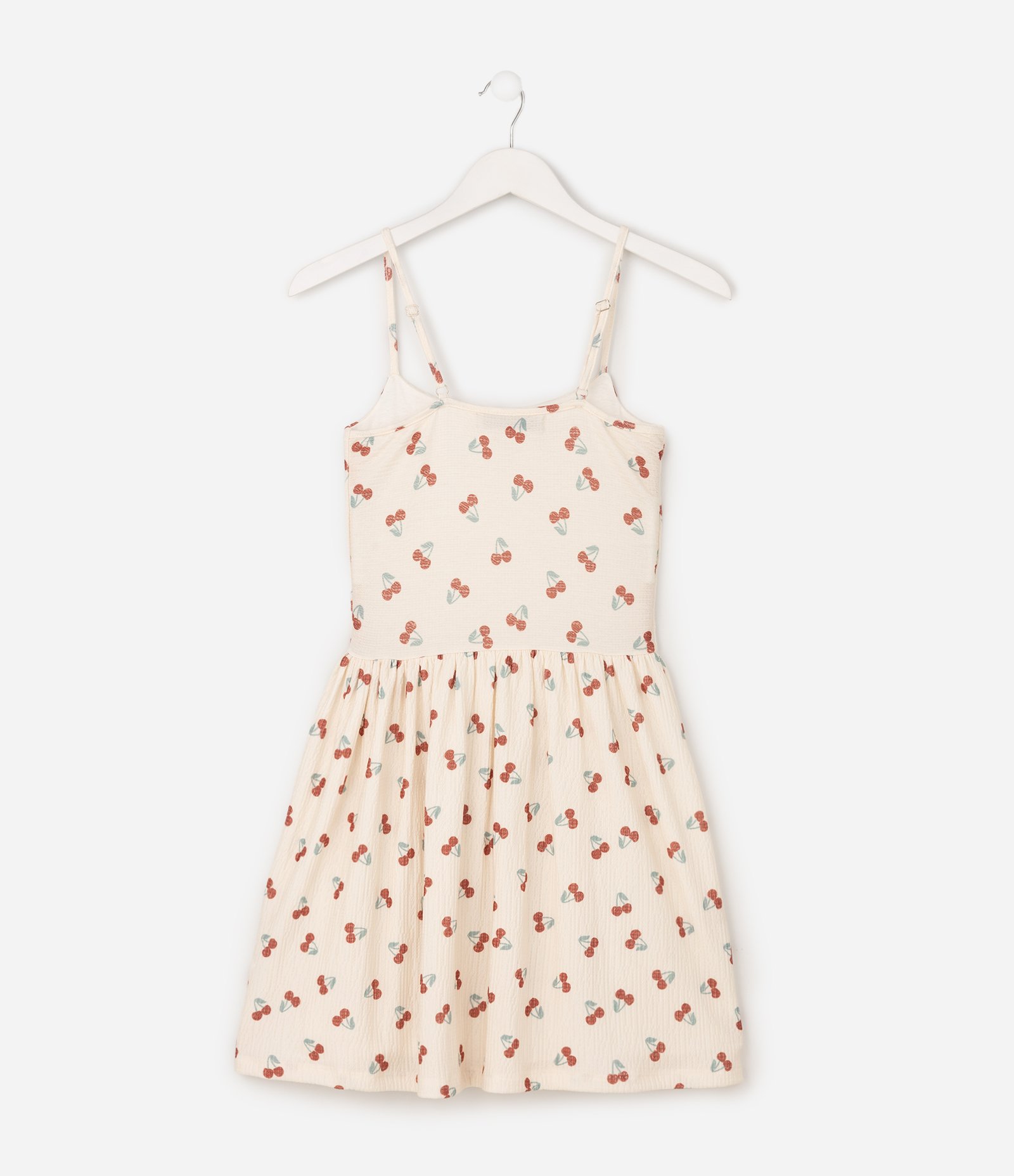 Vestido Infantil Anarruga Cereja - Tam 0 a 16 Anos Bege 2
