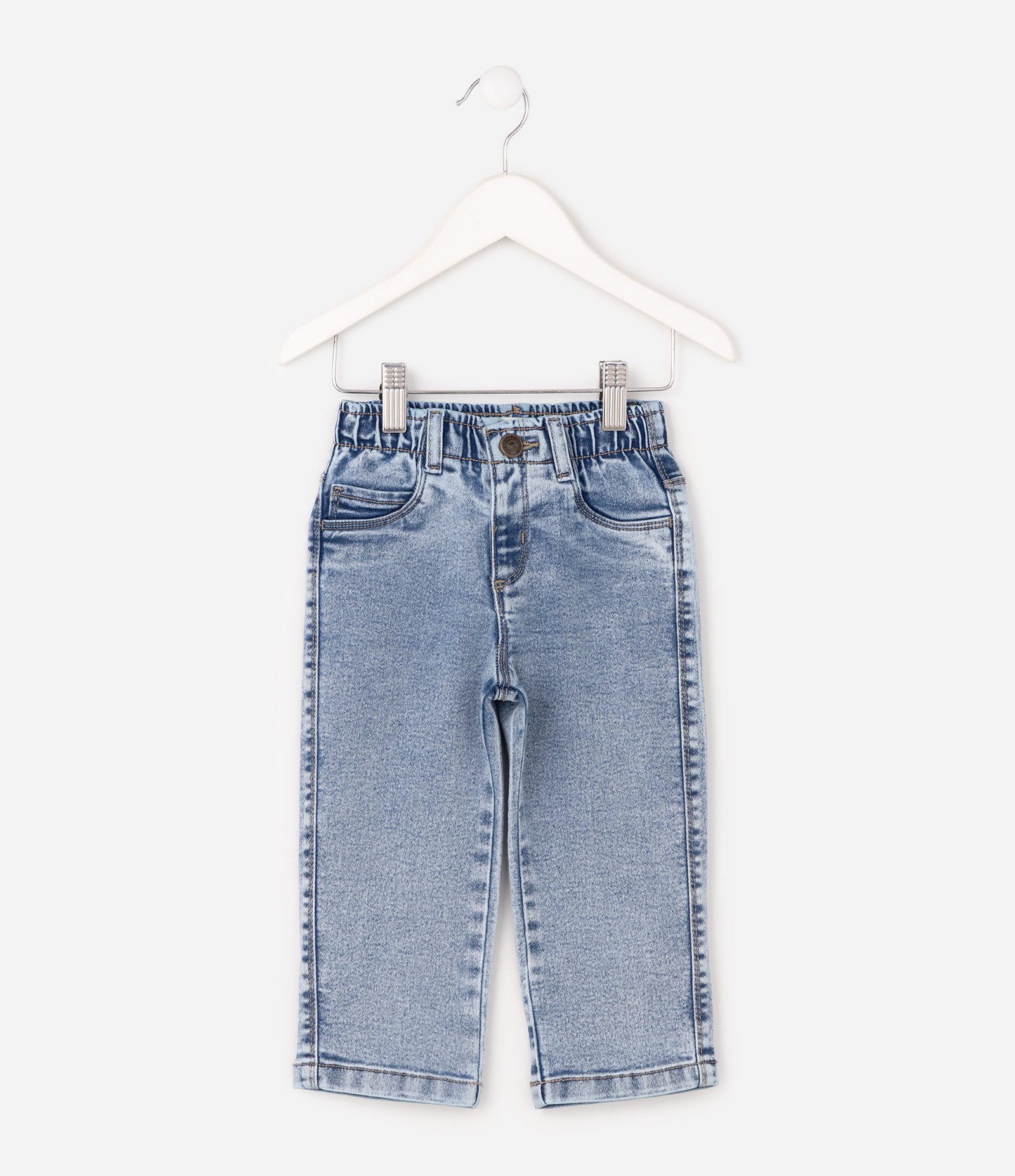 Calca Jeans Reta Infantil Em Algodão - Tam 1 a 6 Anos Azul 2