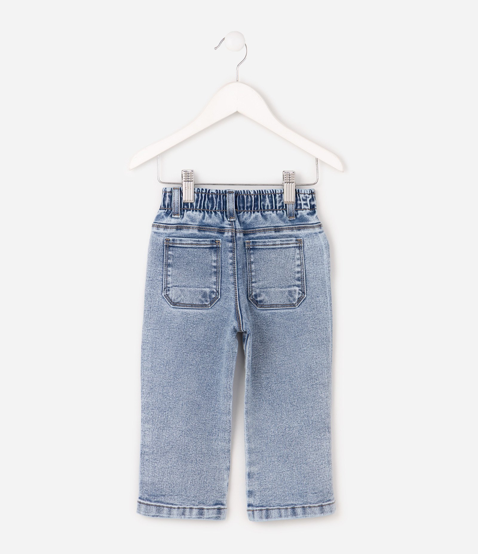 Calca Jeans Reta Infantil Em Algodão - Tam 1 a 6 Anos Azul 3