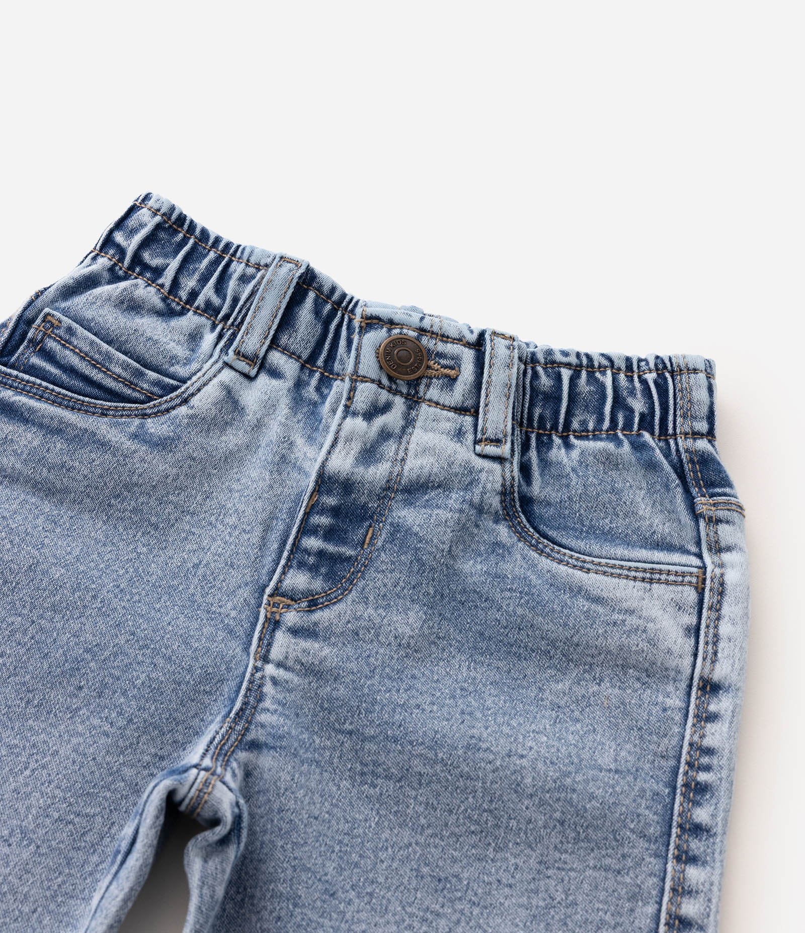 Calca Jeans Reta Infantil Em Algodão - Tam 1 a 6 Anos Azul 5