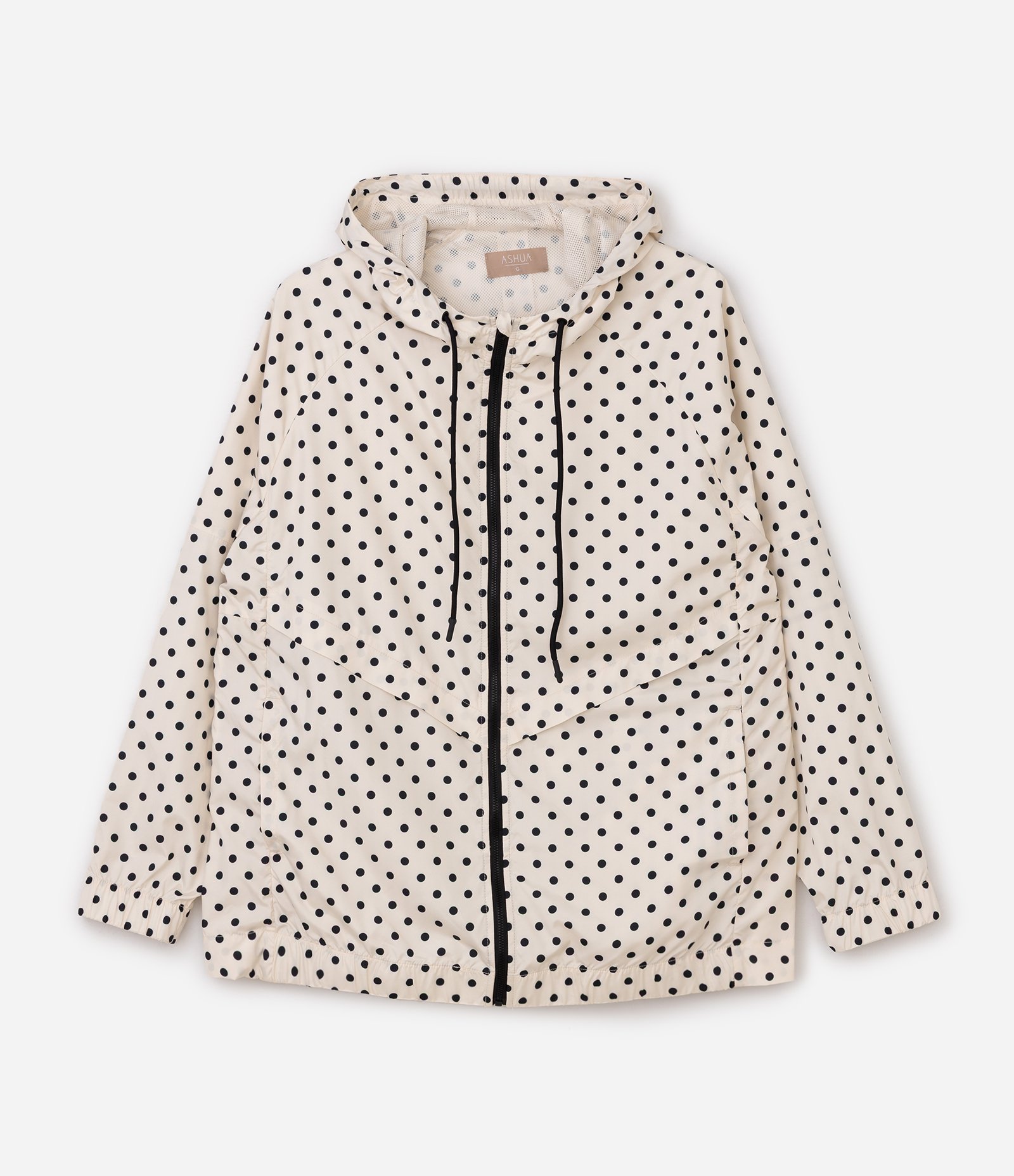 Jaqueta Esportiva Dry Corta-Vento com Capuz e Poá Curve & Plus Size Bege 6