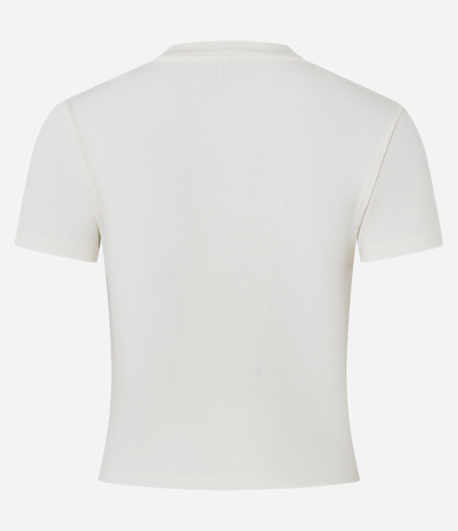 Blusa Baby Look em Ribana com Estampa Floral e Lettering Darling Branco 7