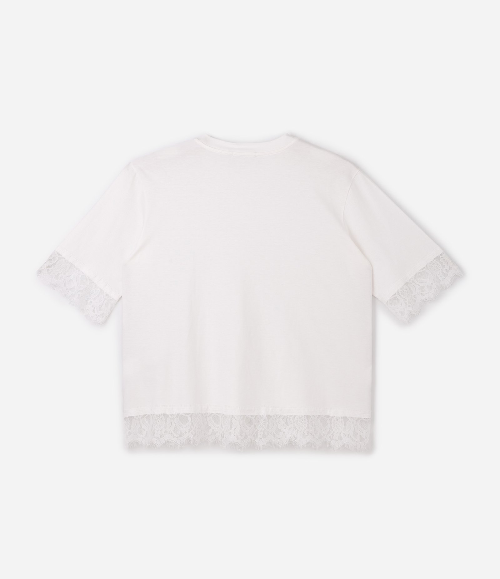Blusa Alongada em Algodão com Renda na Barra Curve & Plus Size Branco 6
