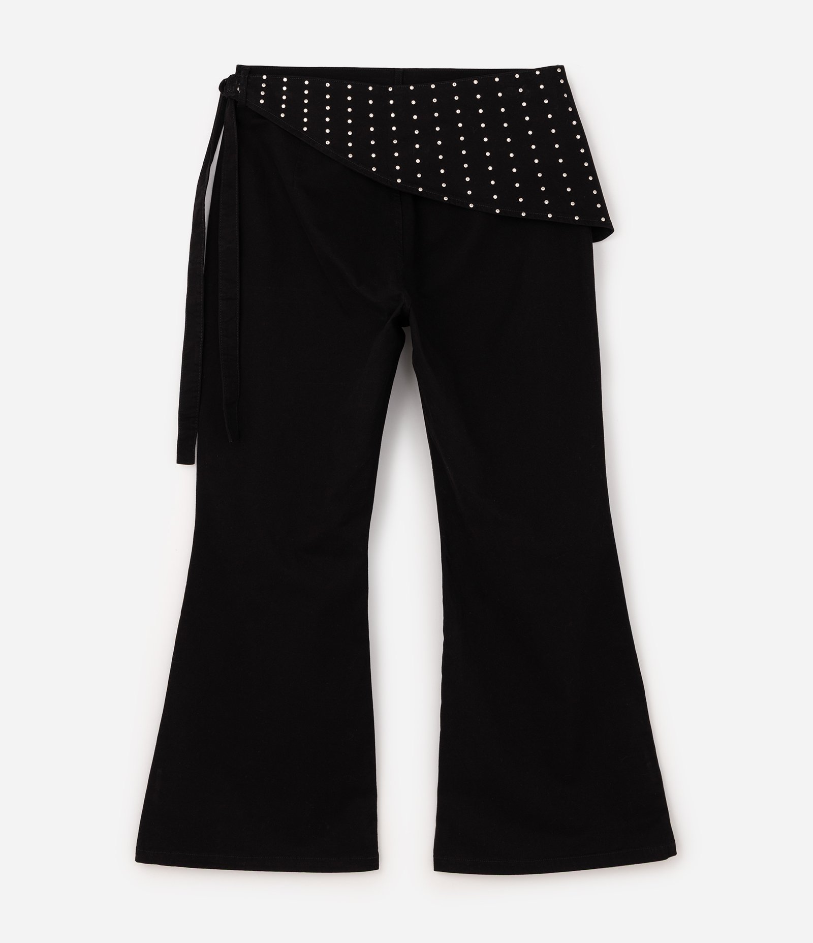 Calça Flare em Sarja com Faixa de Tachas Metálicas Curve & Plus Size Preto 8