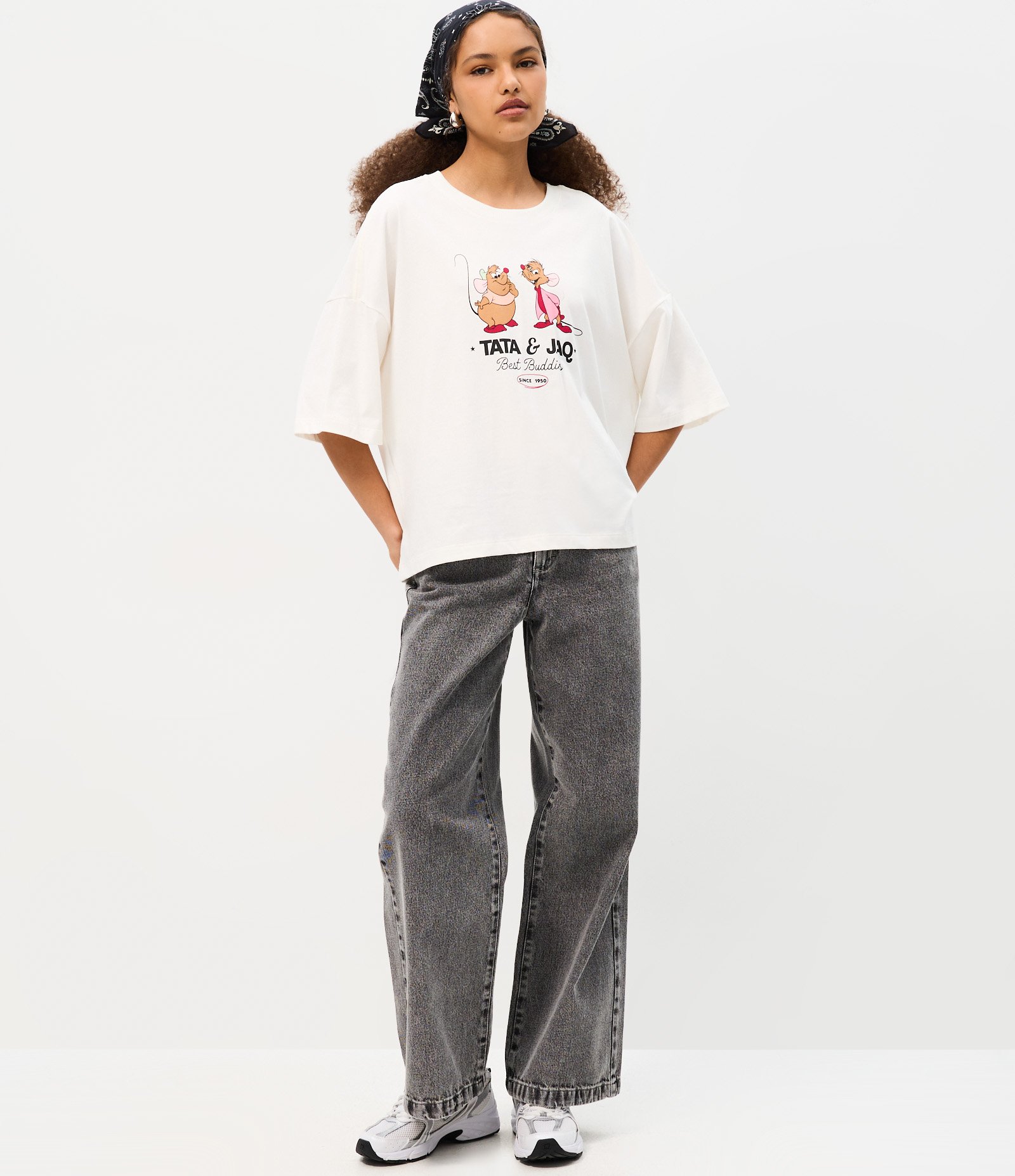 Camiseta com Estampa Disney Tata & Jaq em Algodão Branco 2