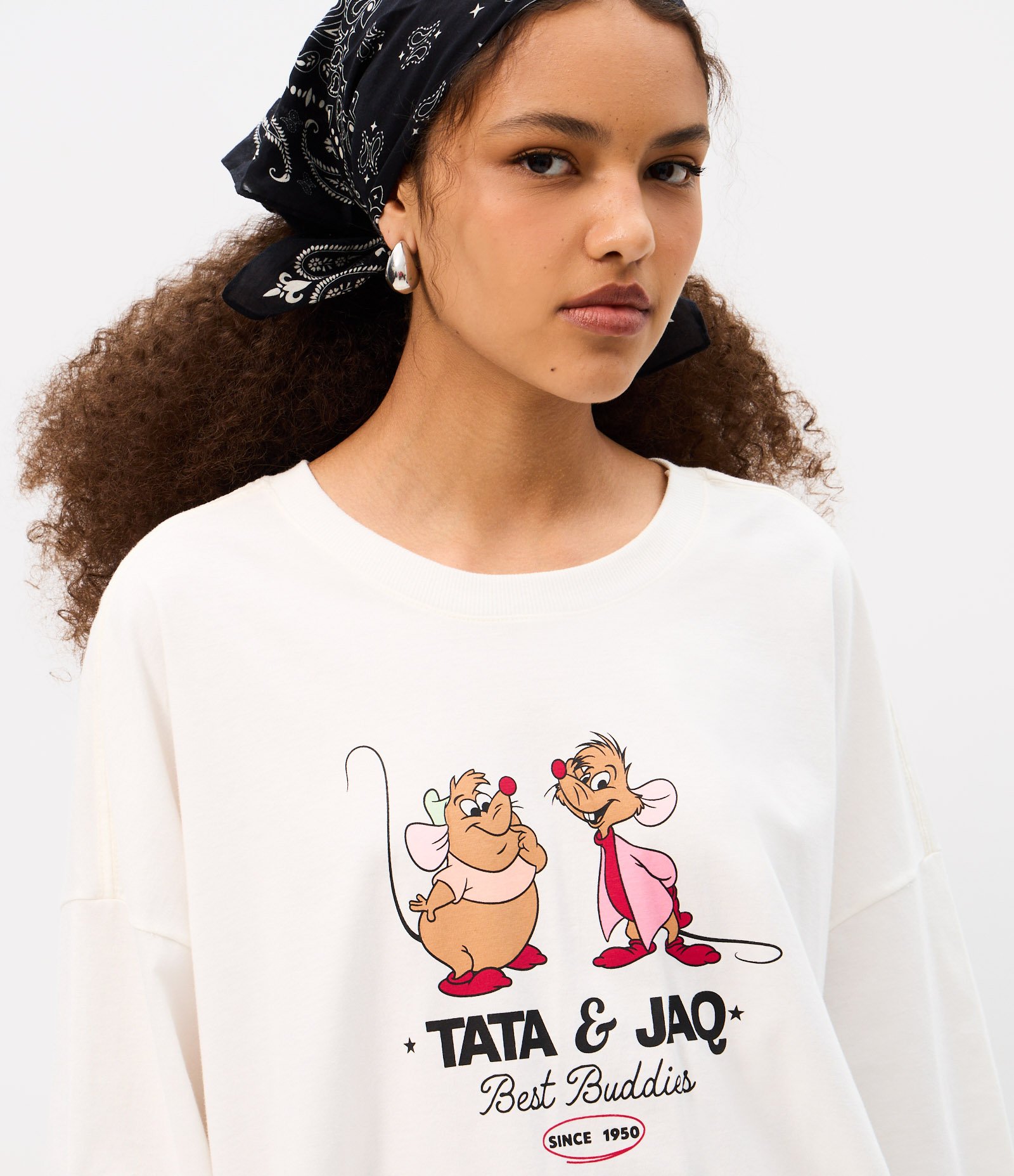Camiseta com Estampa Disney Tata & Jaq em Algodão Branco 3