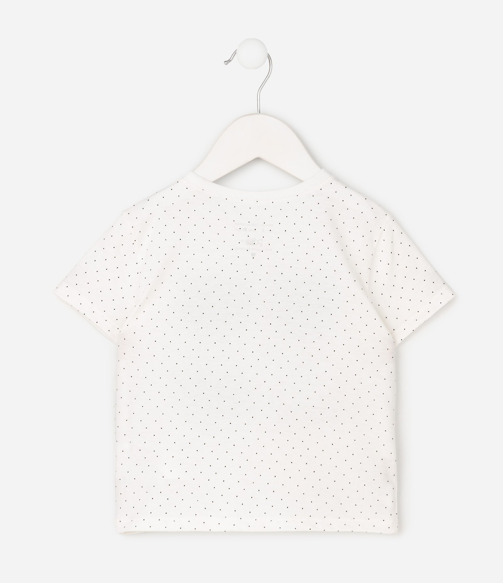 Camiseta Infantil em Cotton com Estampa Poá e Personagens com Glitter - Tam 1 a 6 Anos Branco 2