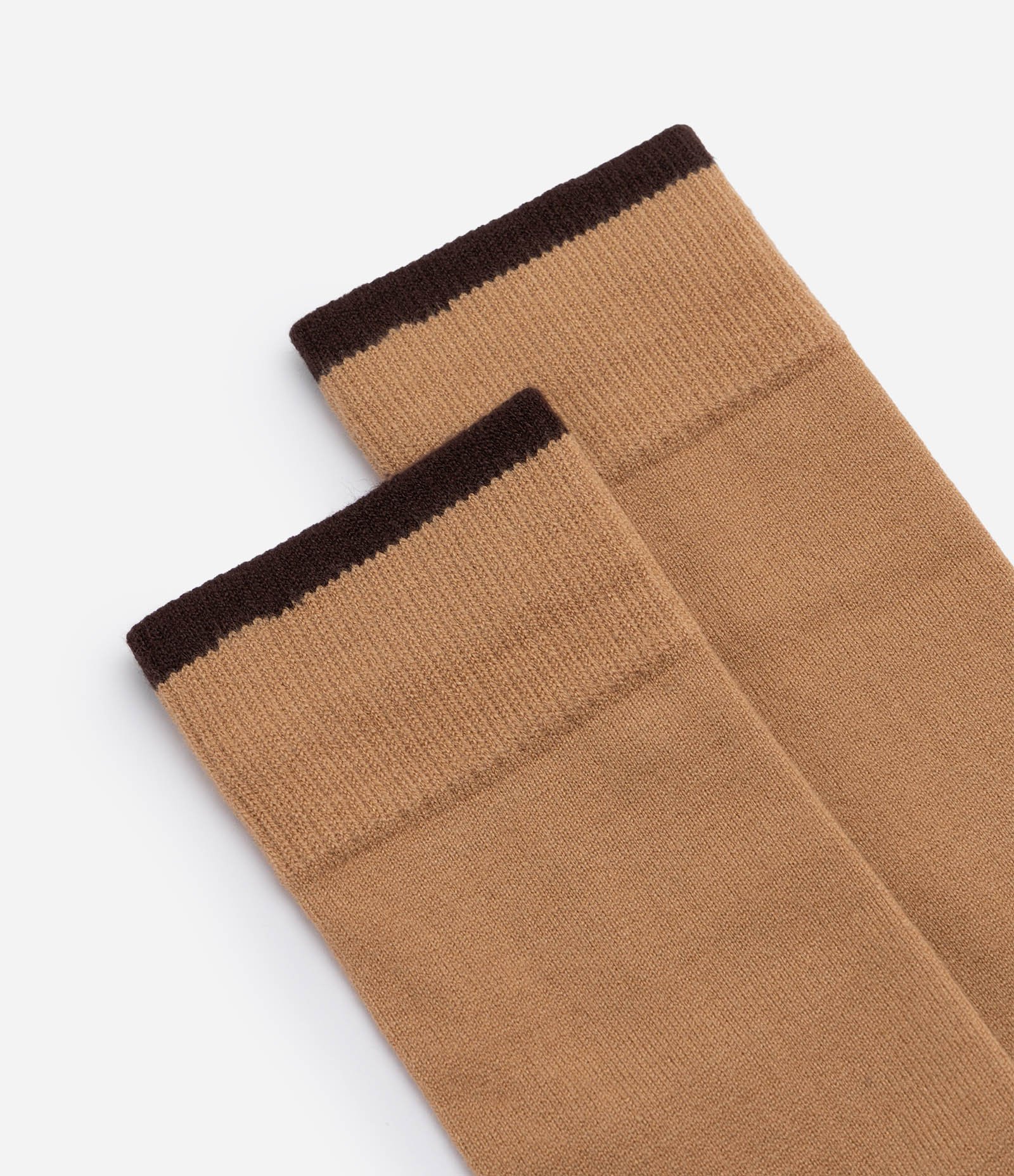 Meia Cano Longo Individual Viscose com detalhe de Friso Marrom 4