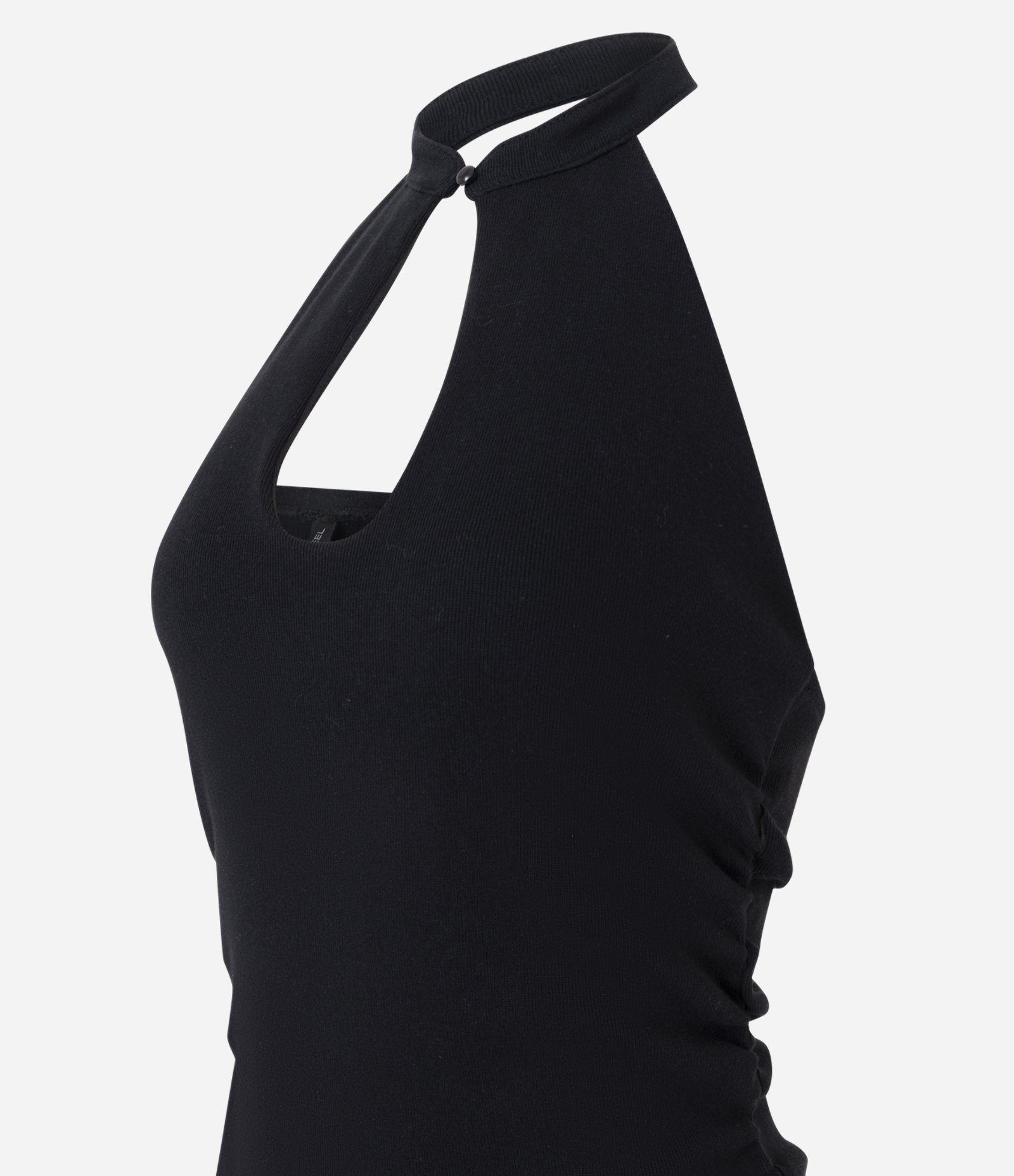 Blusa Frente Única em Ribana com Decote Gota Preto 6