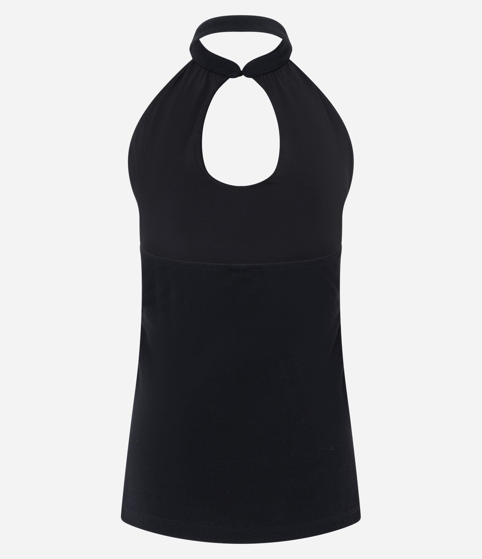 Blusa Frente Única em Ribana com Decote Gota Preto 7