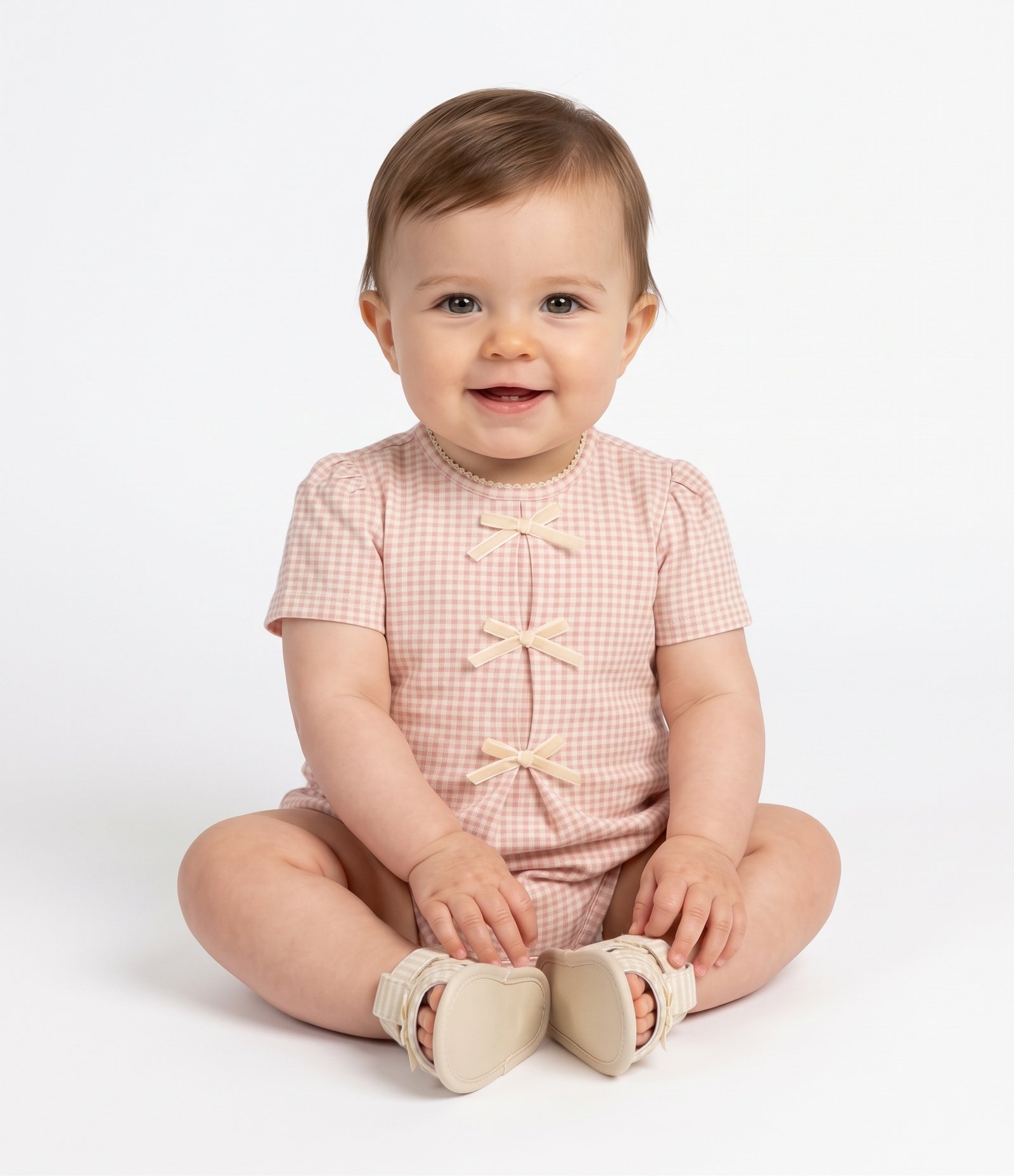 Body Infantil Cotton Com Lacinhos Aplicados - Tam 0 a 18 Meses Rosa 1