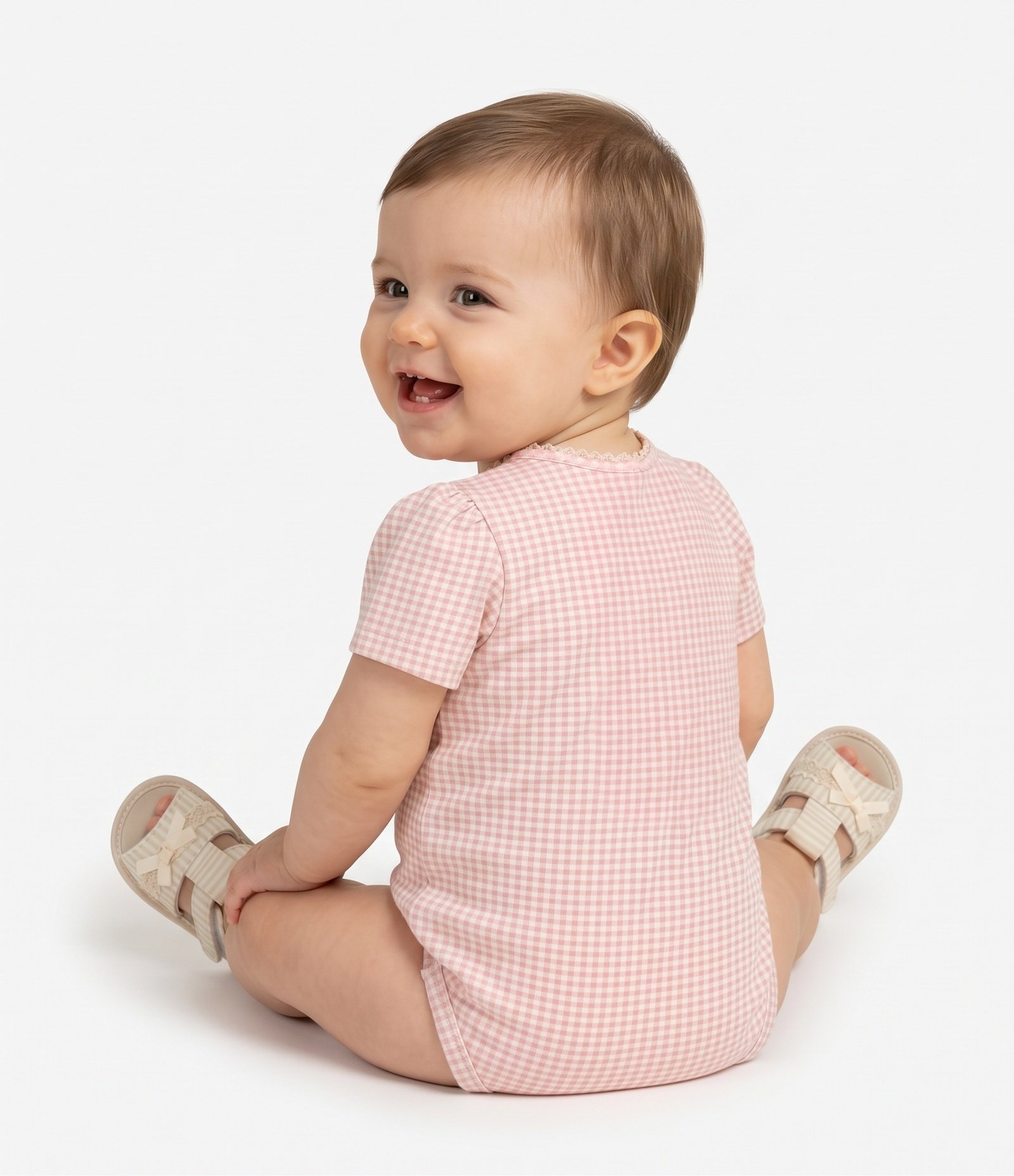 Body Infantil Cotton Com Lacinhos Aplicados - Tam 0 a 18 Meses Rosa 7