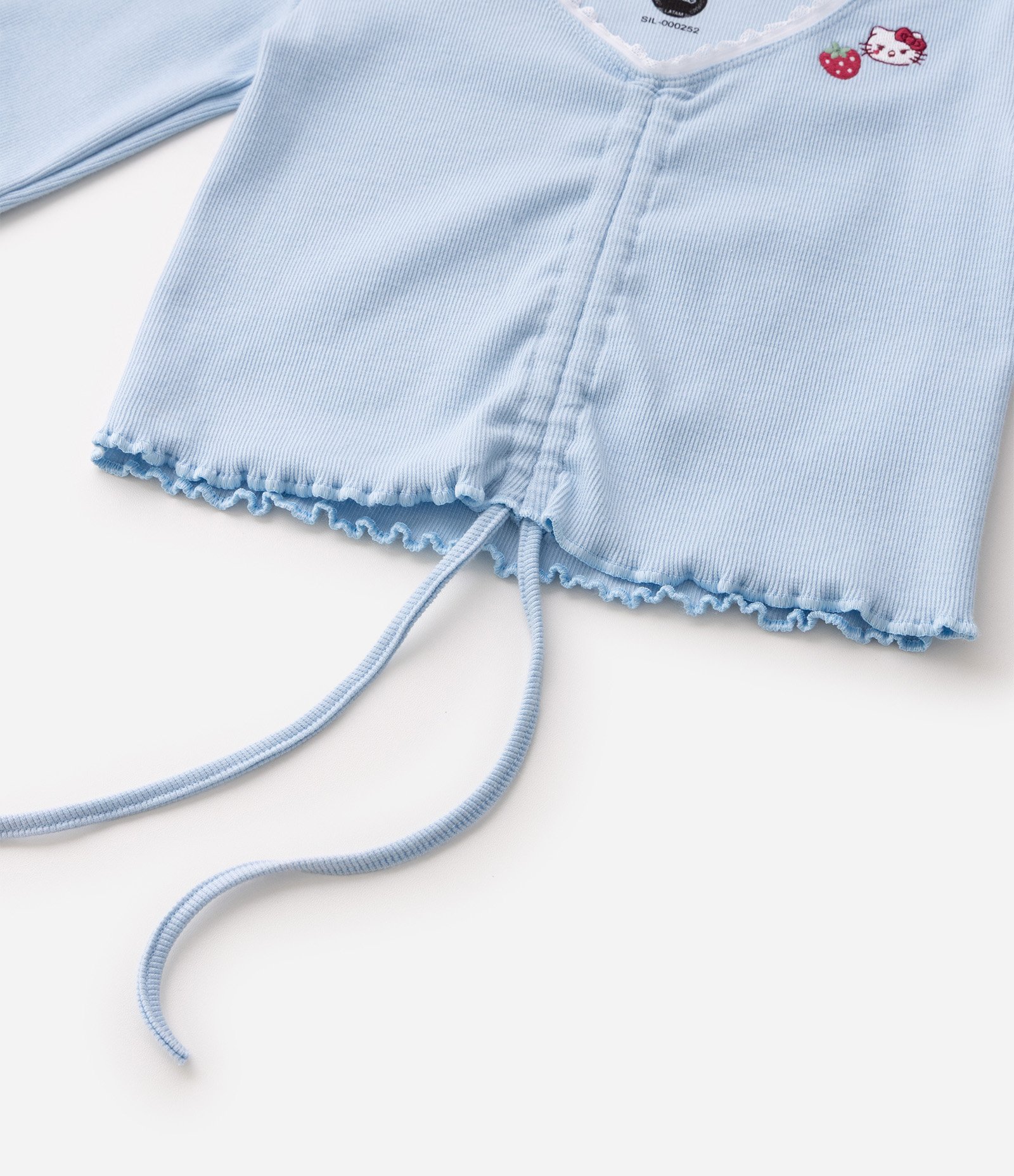 Blusa Infantil com Estampa Hello Hitty e Chaveiro - Tam 5 a 16 Anos Azul 5