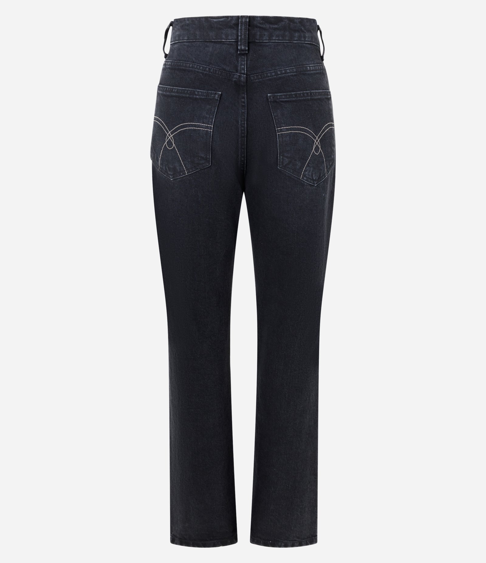 Calça Reta em Jeans Premium com Cintura Média Preto 5