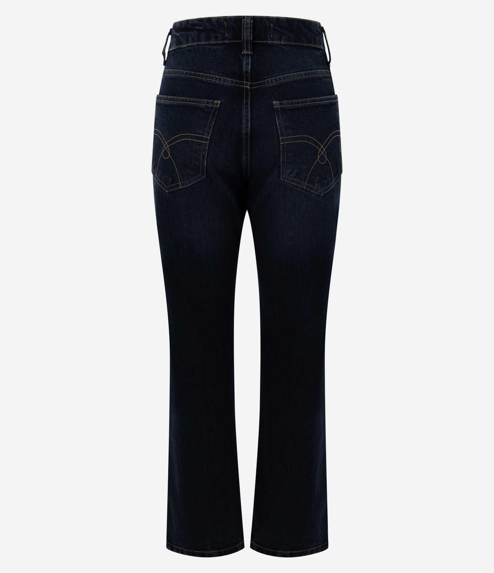 Calça Reta em Jeans Premium com Cintura Média Azul Escuro 5