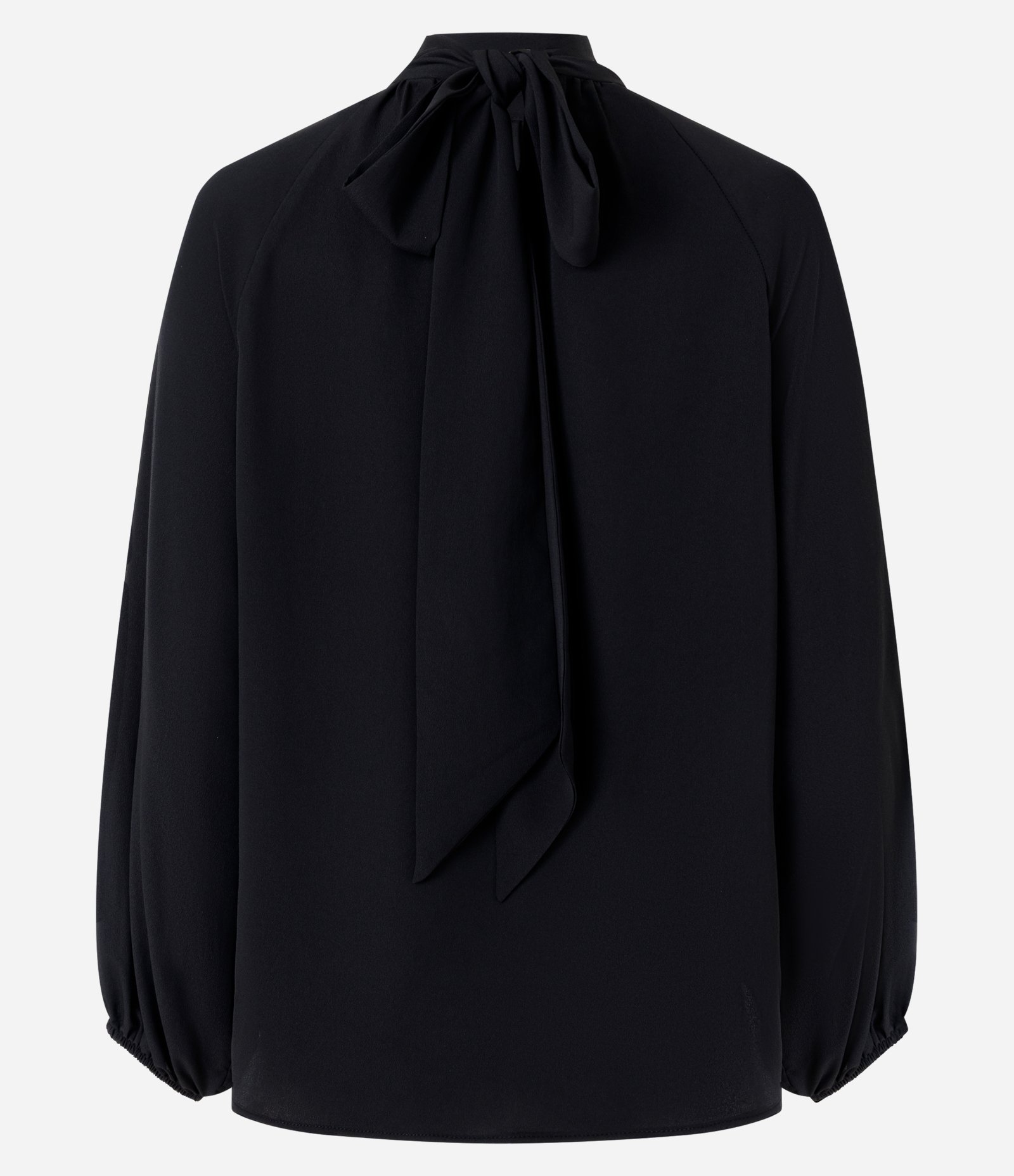 Blusa Bata em Crepe com Gola Laço Preto 2