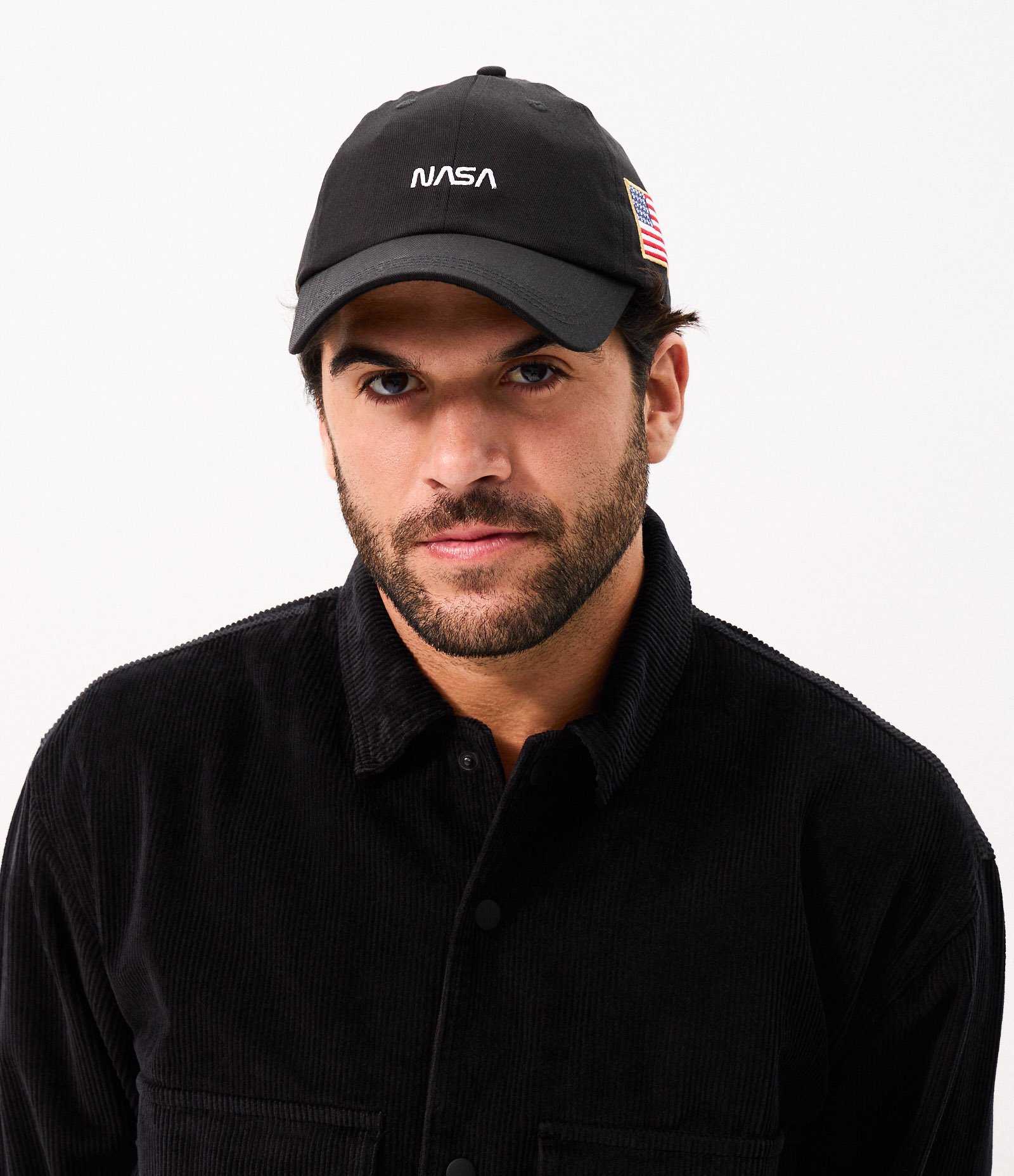 Boné em Algodão NASA com Bandeira Lateral EUA Preto 1