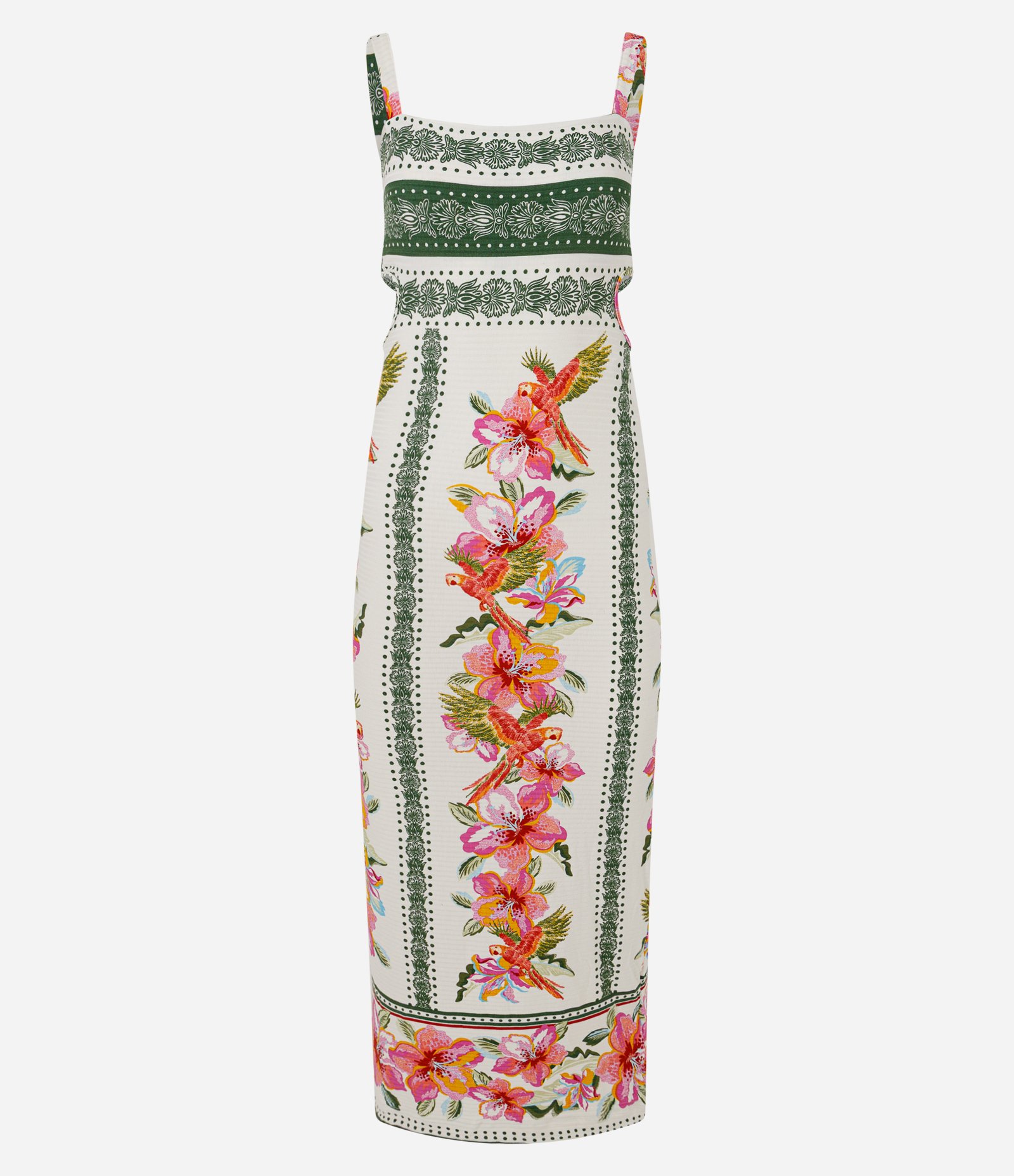 Vestido Longo com Estampa Floral e Abertura nas Costas Branco 5