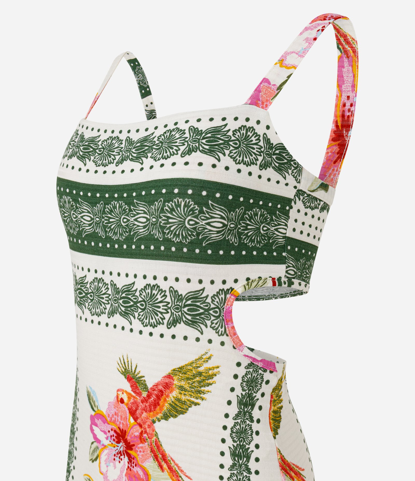 Vestido Longo com Estampa Floral e Abertura nas Costas Branco 6