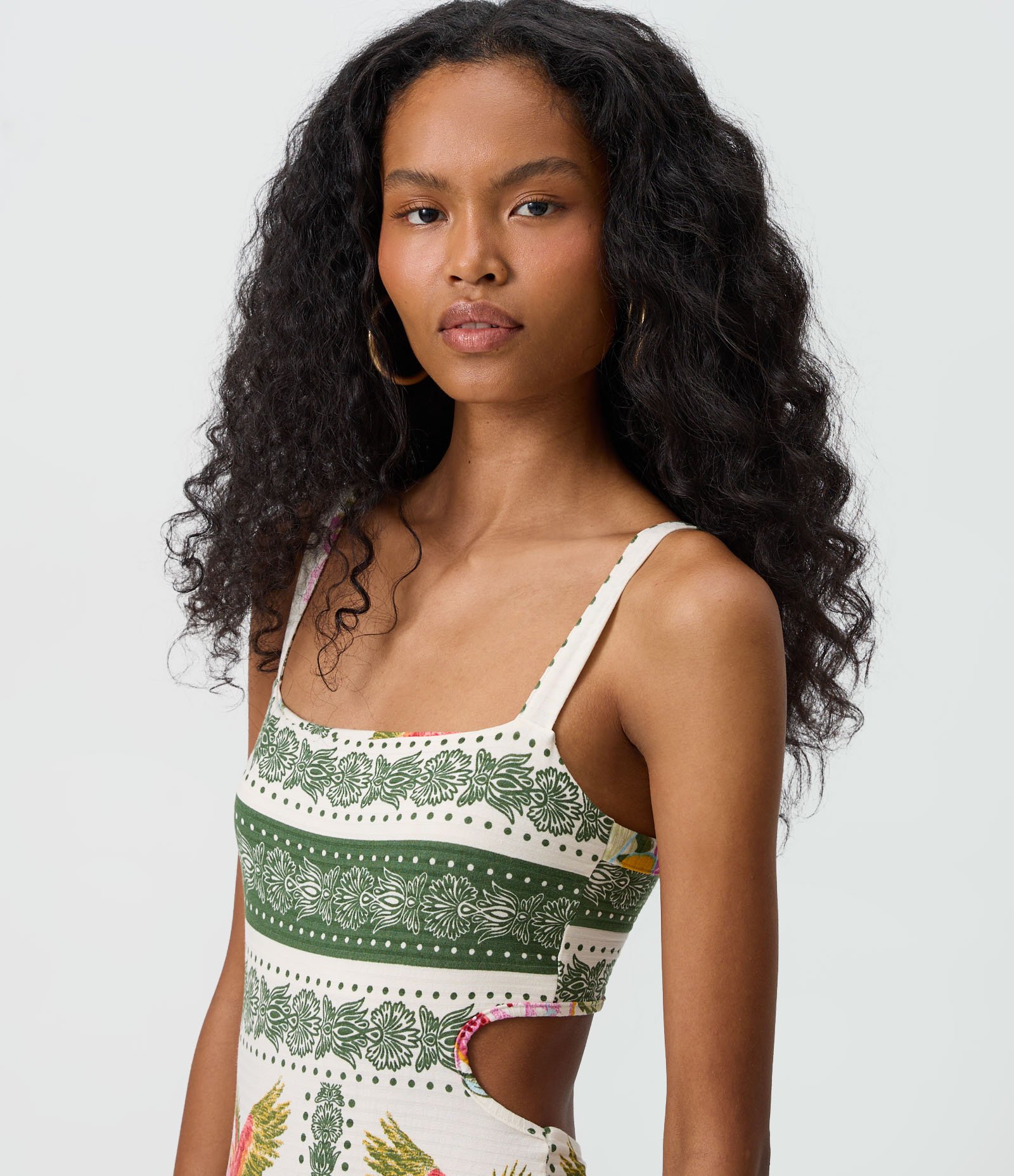Vestido Longo com Estampa Floral e Abertura nas Costas Branco 2