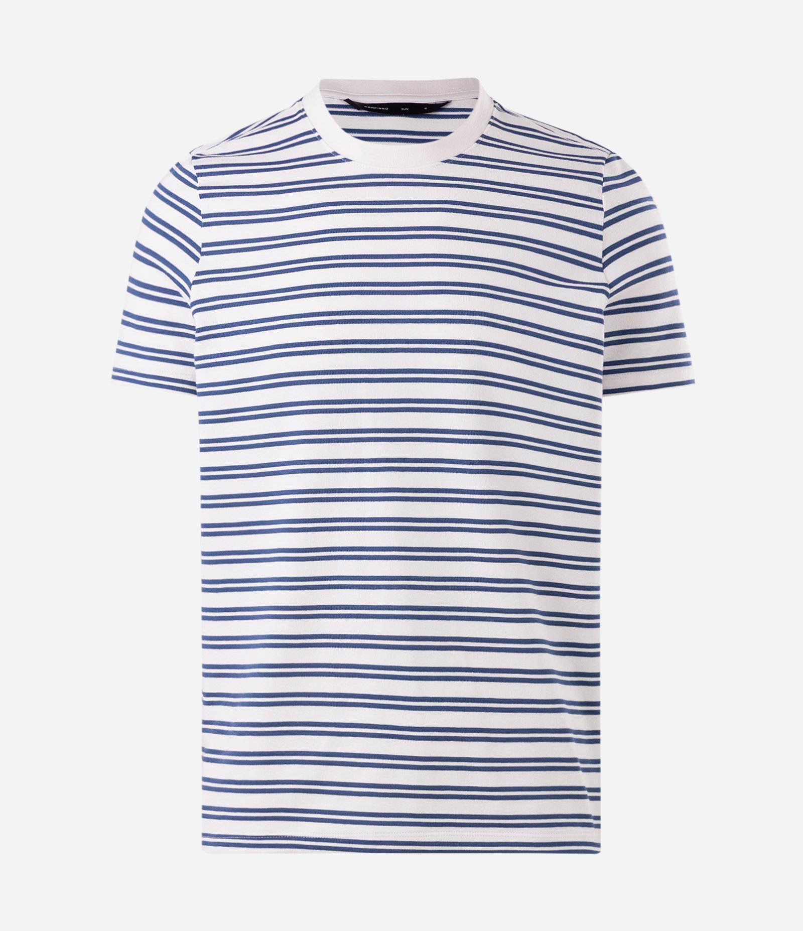 Camiseta Slim com Listras Horizontais Azul 1